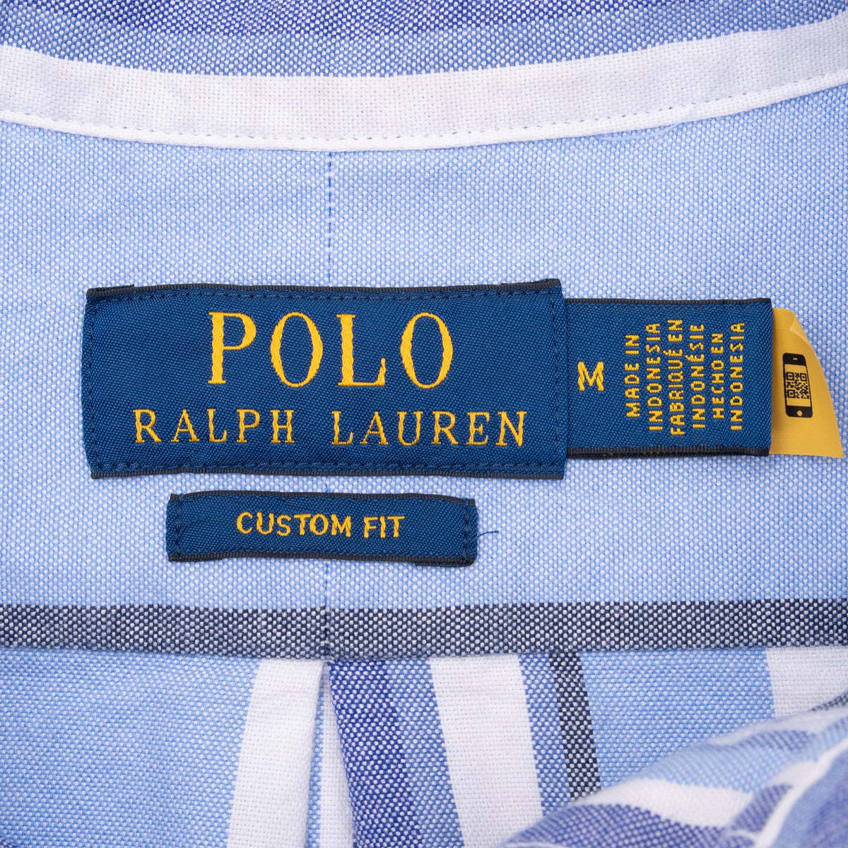 Polo Ralph Lauren Custom Fit collar label with medium size tag