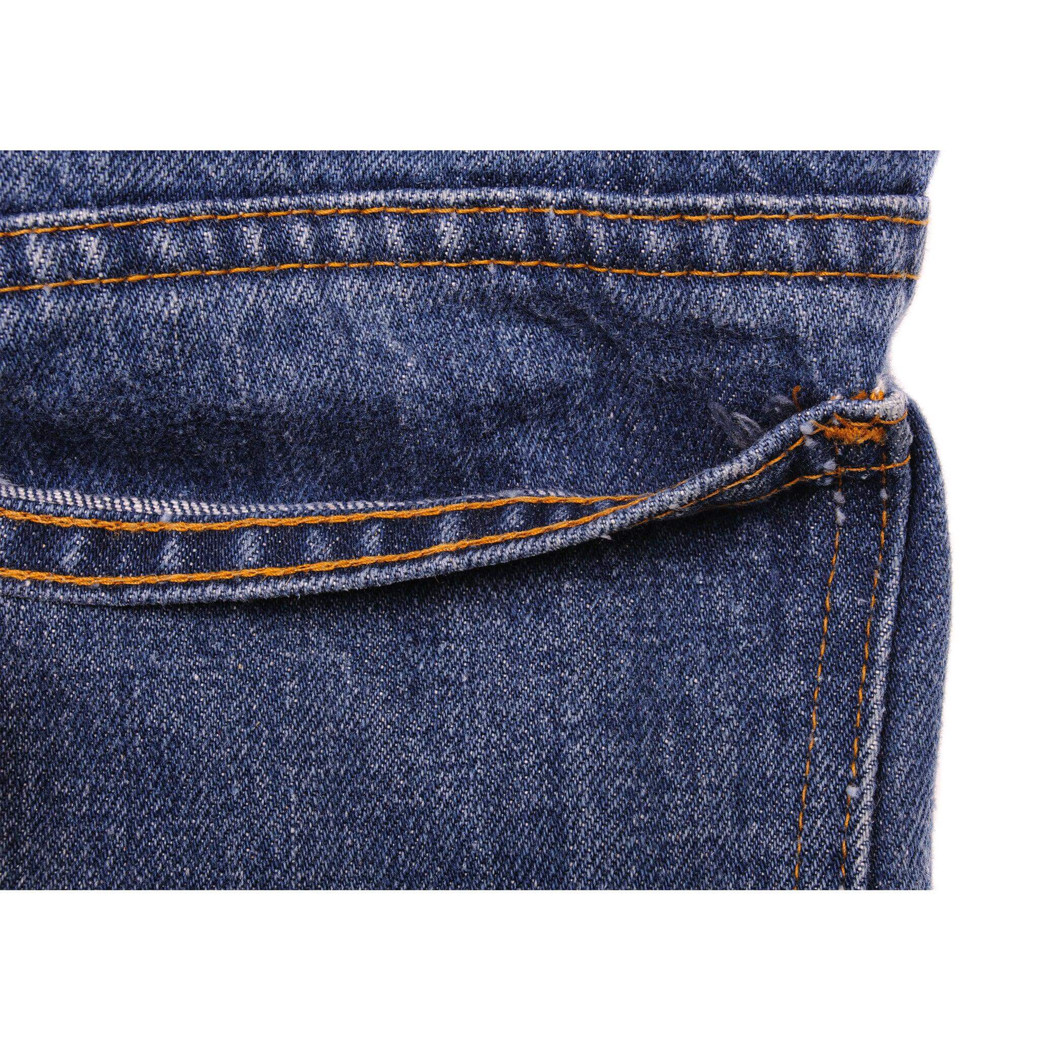 VINTAGE LEVIS BELL BOTTOMS 684 JEANS INDIGO ORANGE TAB 70S W31 L29 MADE IN USA