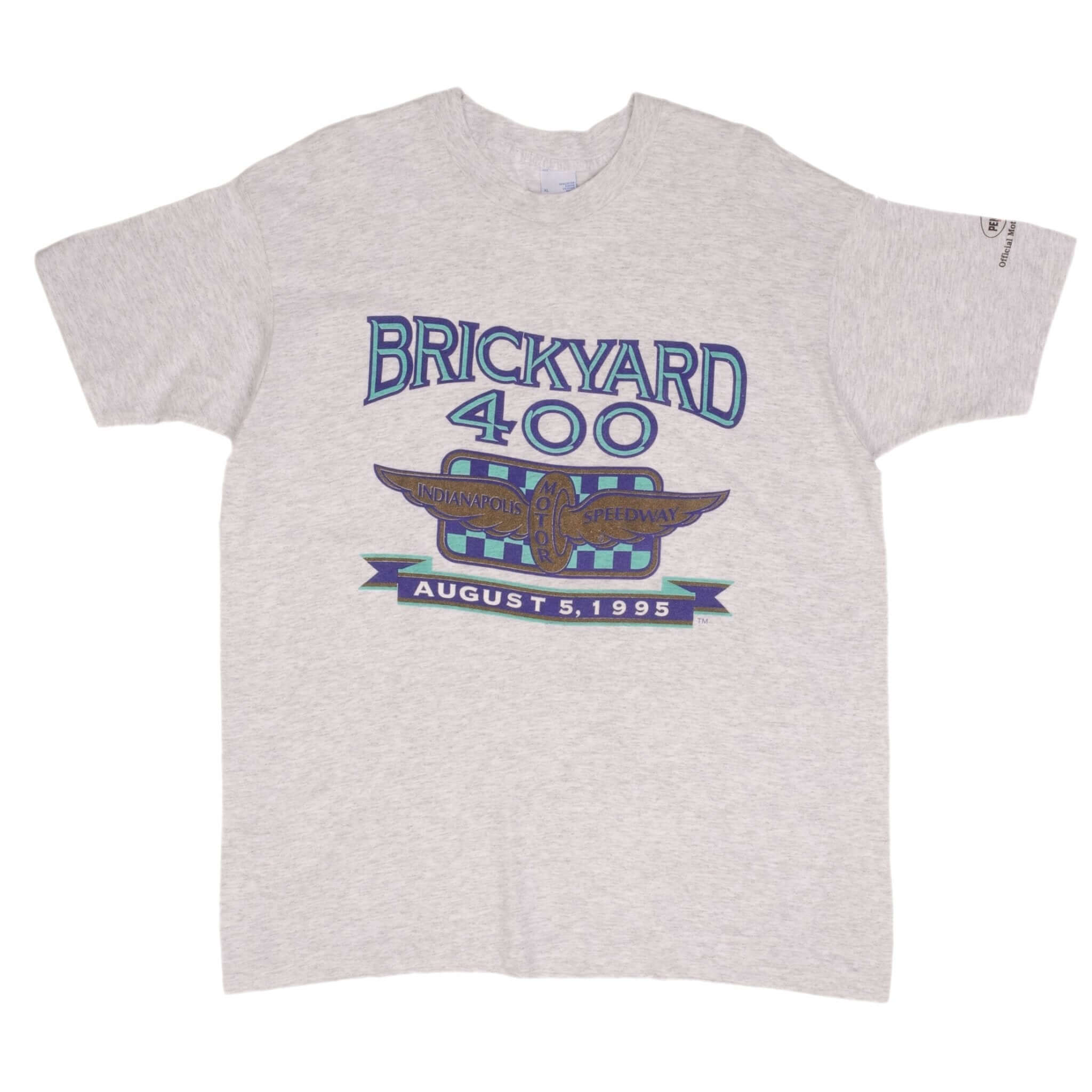 Vintage Nascar Indianapolis Brickyard 400 1995 Tee Shirt Size XL Made In USA WITH Single Stitch Sleeves