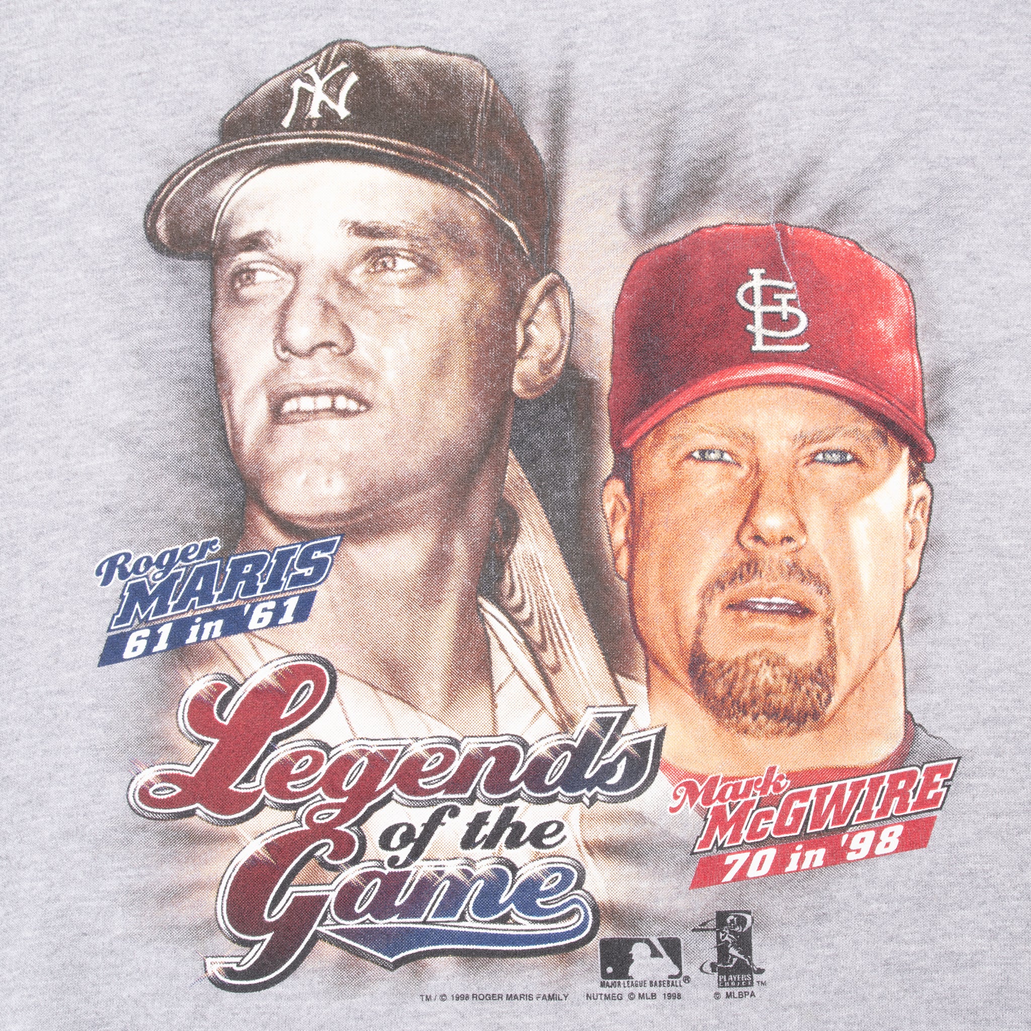 VINTAGE MLB ROGER MARIS MARK MCGWIRE 1998 SWEATSHIRT XL MADE IN USA