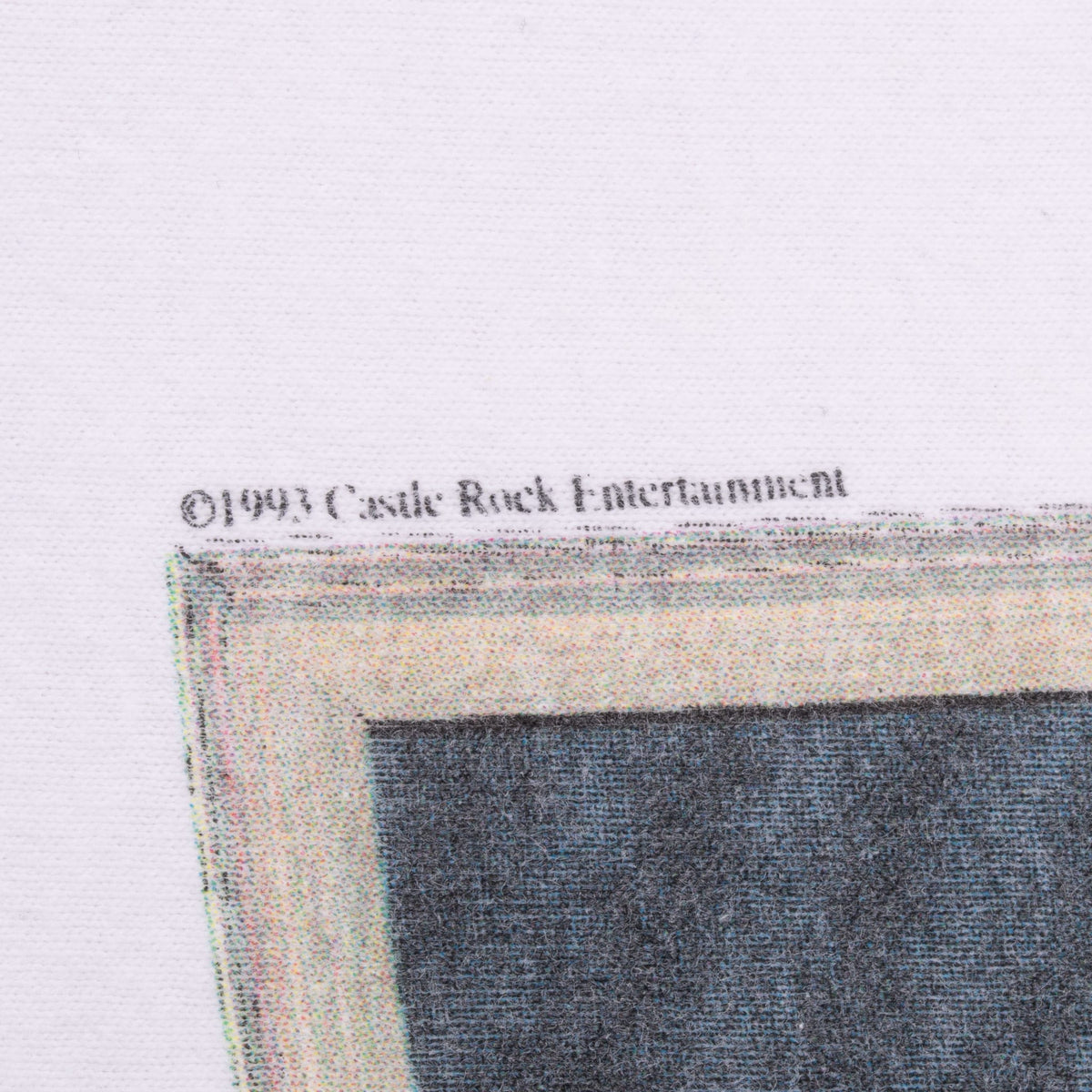 Close-up of 1993 Castle Rock Entertainment copyright text beside graphic