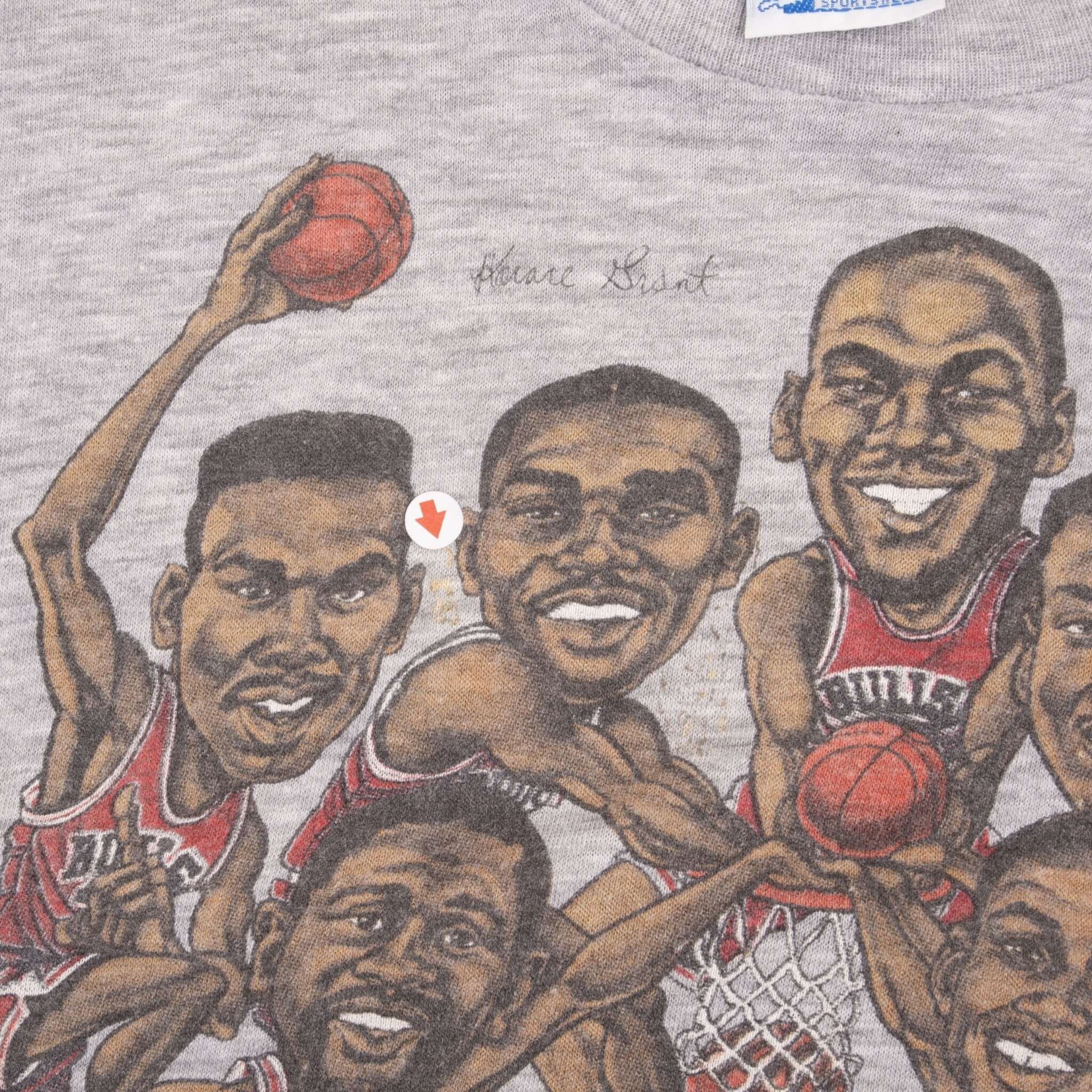 Vintage Chicago Bulls Slam Dunk Early 1990s Tee Shirt Size Small Made In USA With Single Stitch Sleeves