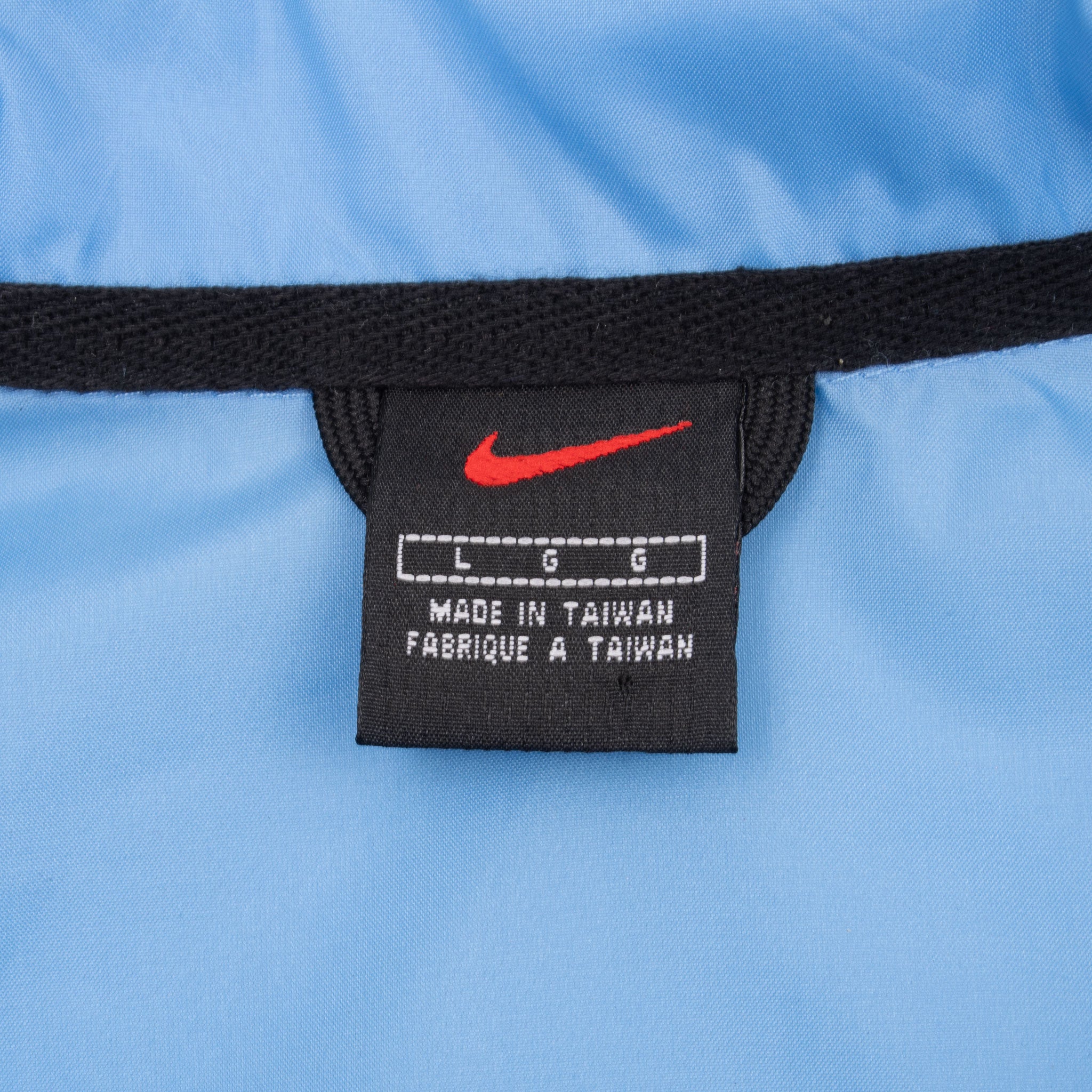 Vintage Nike Classic Swoosh Blue Windbreaker Jacket 1990S Size Large