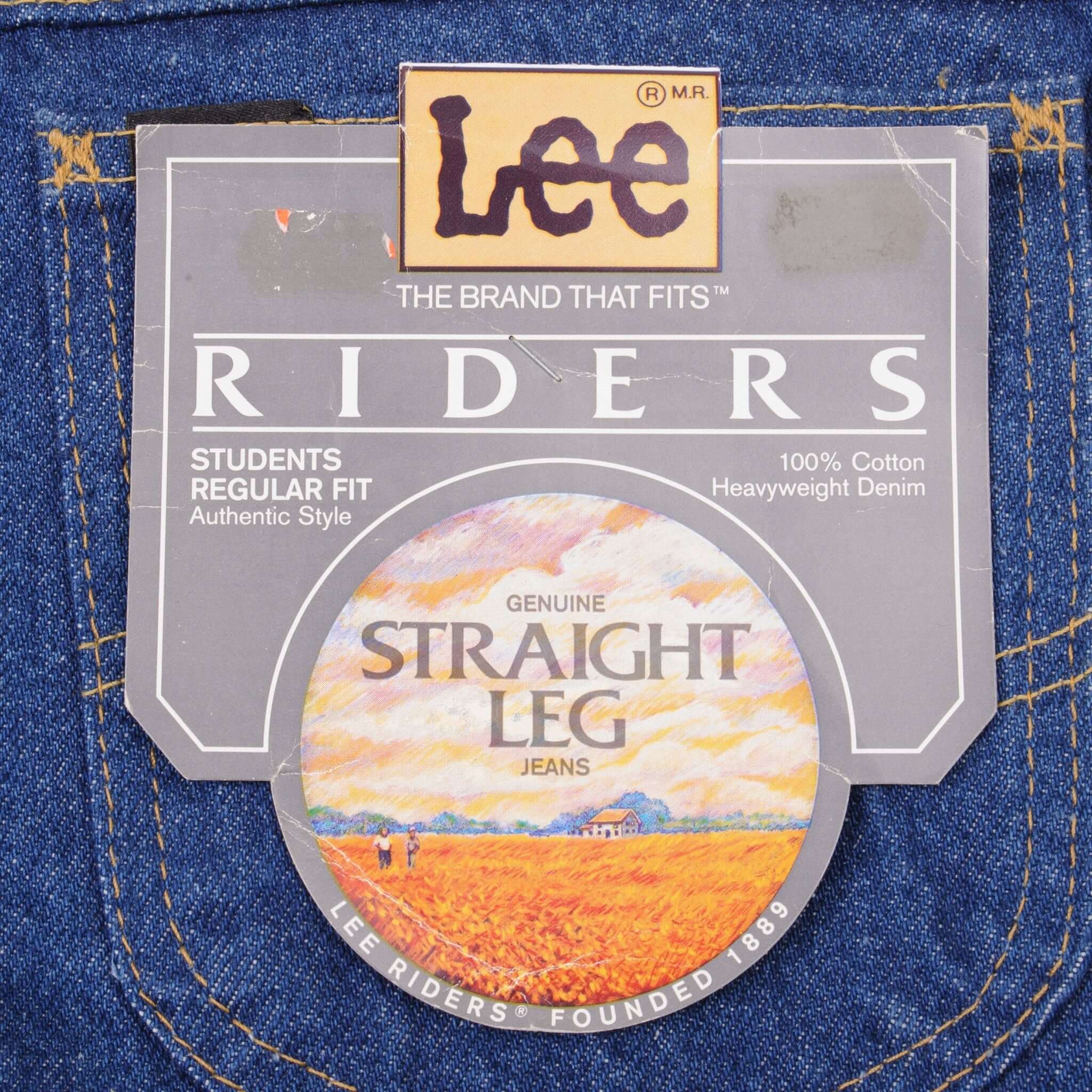 Vintage Lee Riders Straight Leg Jeans Size 30X34 W30 L34 Made In Usa Deadstock Size on Tag 30X34