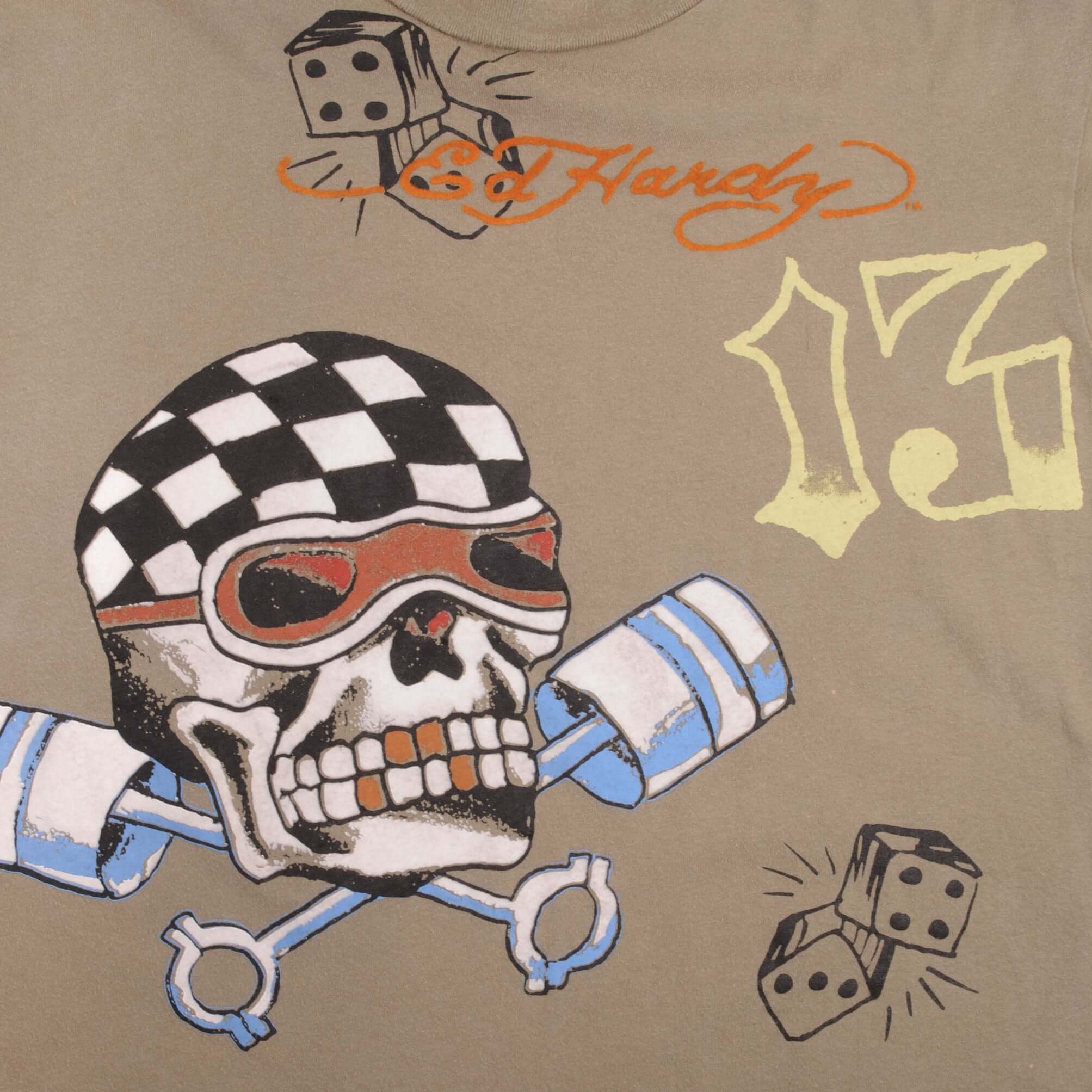 Vintage Ed Hardy By Christian Audigier Skull Tee Shirt 2000S Size Medium