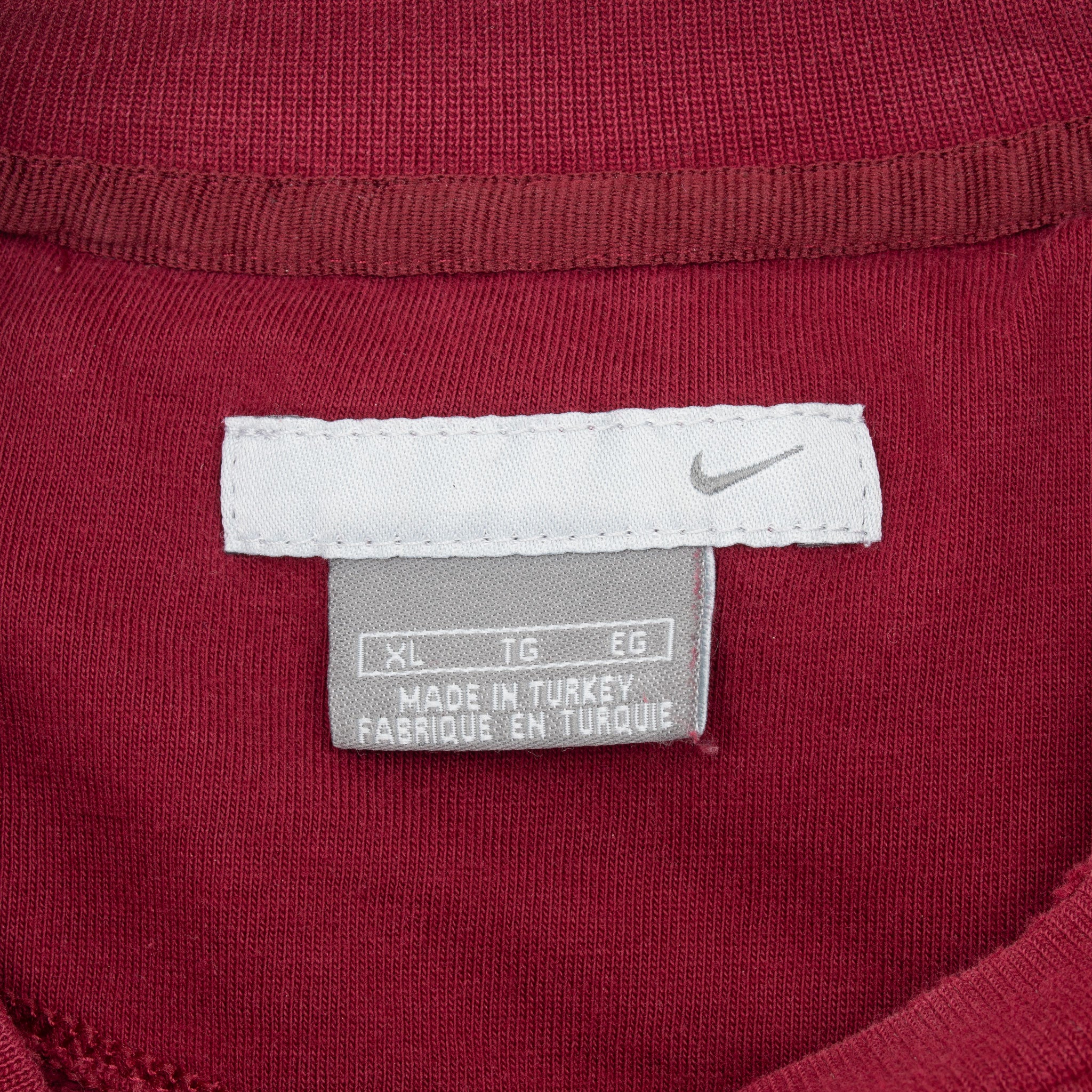 Vintage Nike Classic Swoosh Red Burgundy Sweatshirt 2000S Size XL