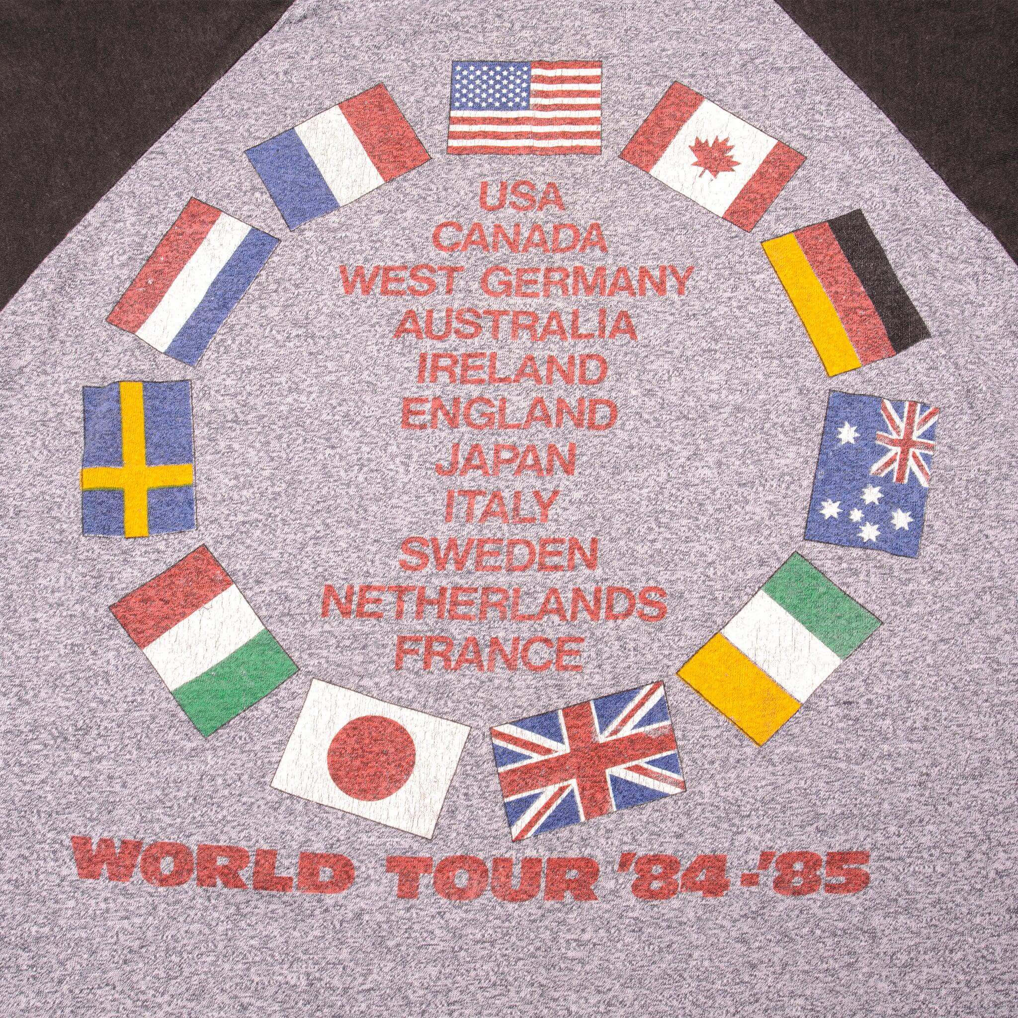 VINTAGE BRUCE SPRINGSTEEN AND THE E STREET BAND WORLD TOUR RAGLAN TEE SHIRT 1984 SIZE LARGE MADE IN USA