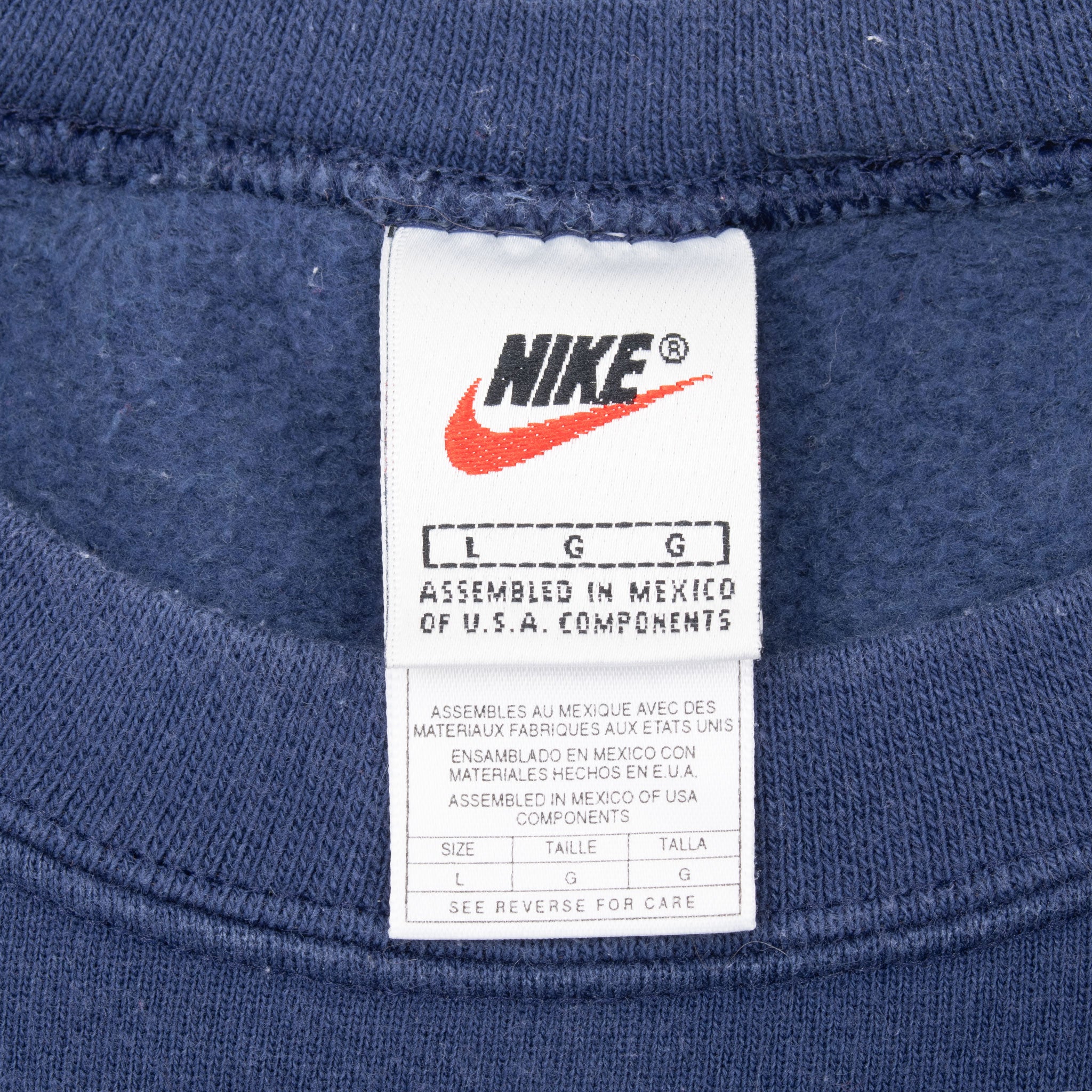 Vintage Nike Swoosh Navy Blue Crewneck Sweatshirt 1990S Size Large