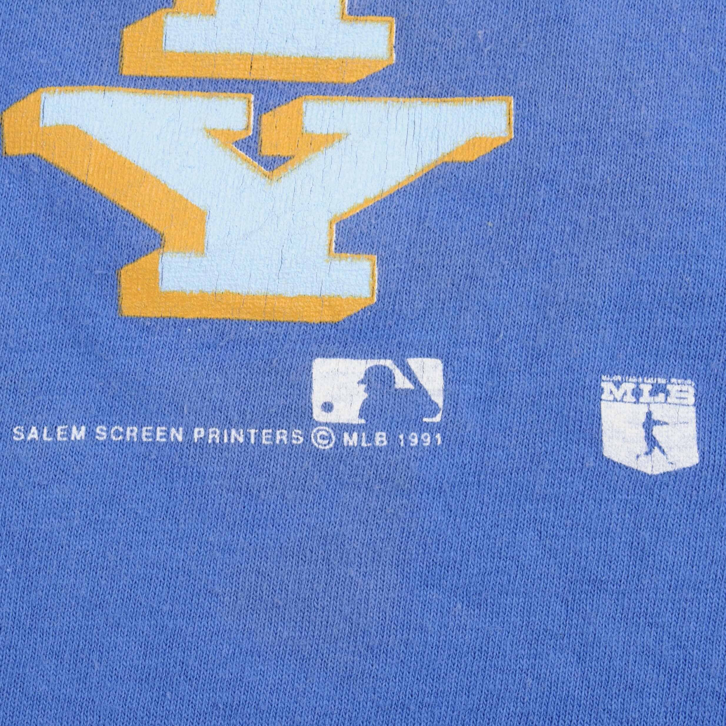 Vintage MLB Kansas City Royals 1991 Tee Shirt Size Medium With Single Stitch Sleeves