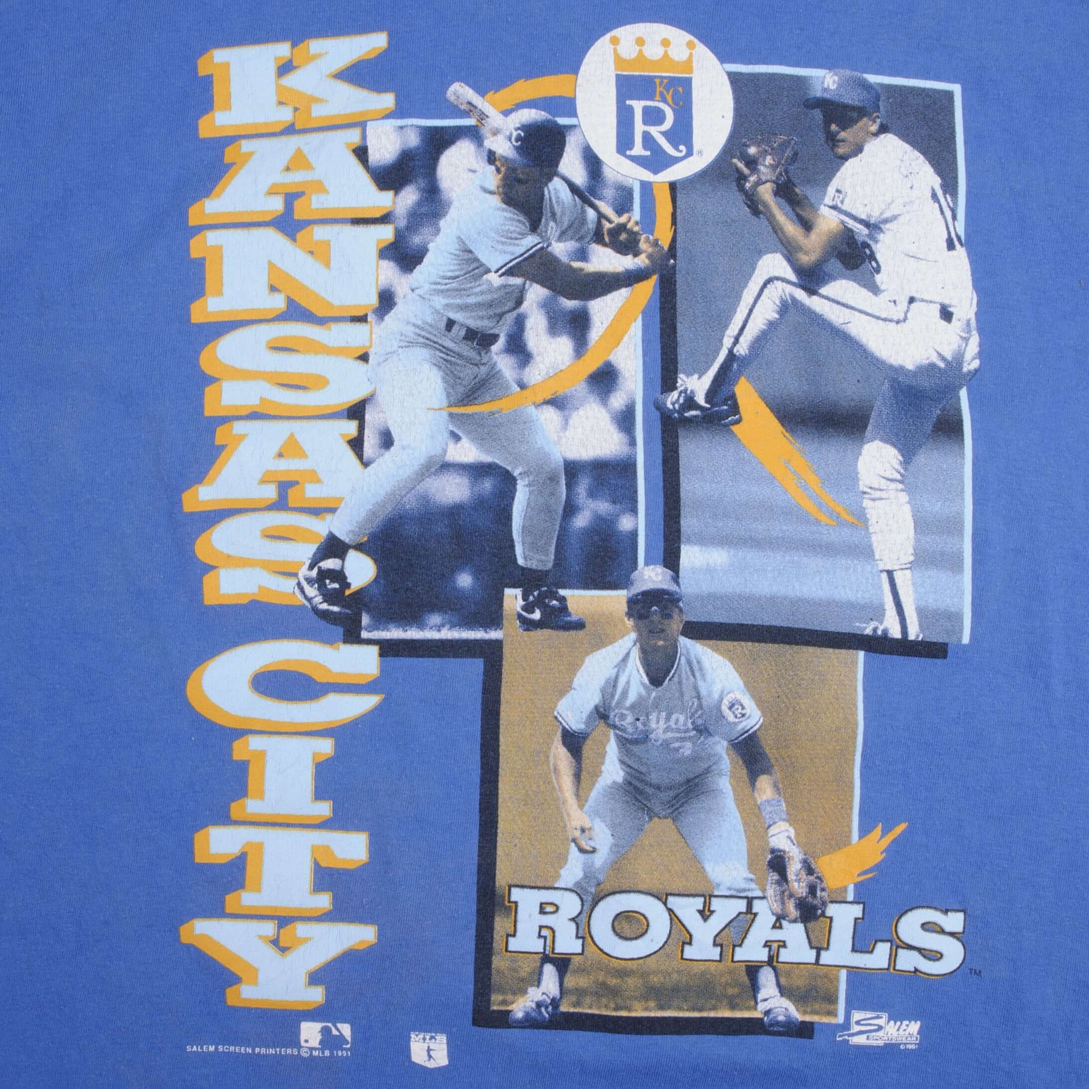 Vintage MLB Kansas City Royals 1991 Tee Shirt Size Medium With Single Stitch Sleeves