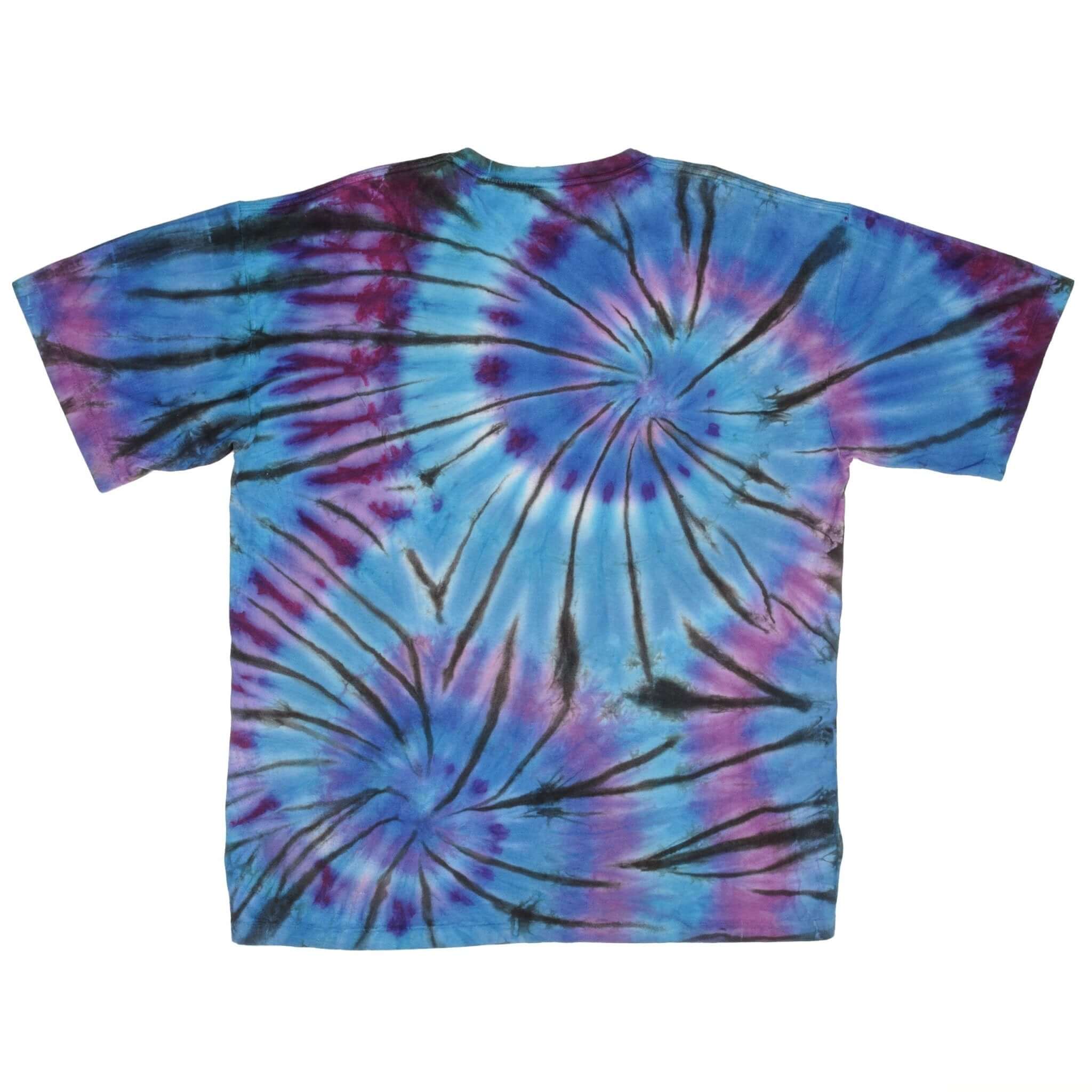 Vintage Tie Dye Blue Purple Tee Shirt Size 2XL 1990S Single Stitch