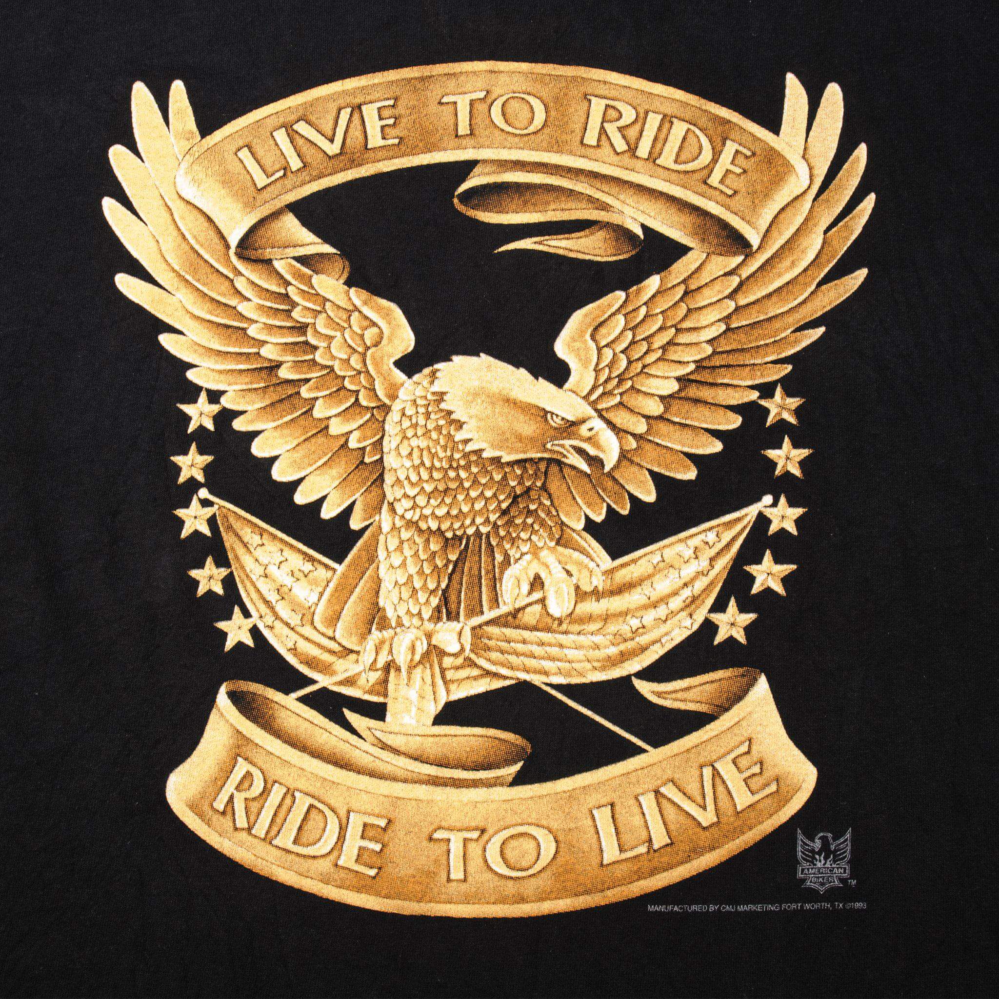 VINTAGE 3D EMBLEM AMERICAN BIKER TEE SHIRT 1993 SIZE XL MADE IN USA