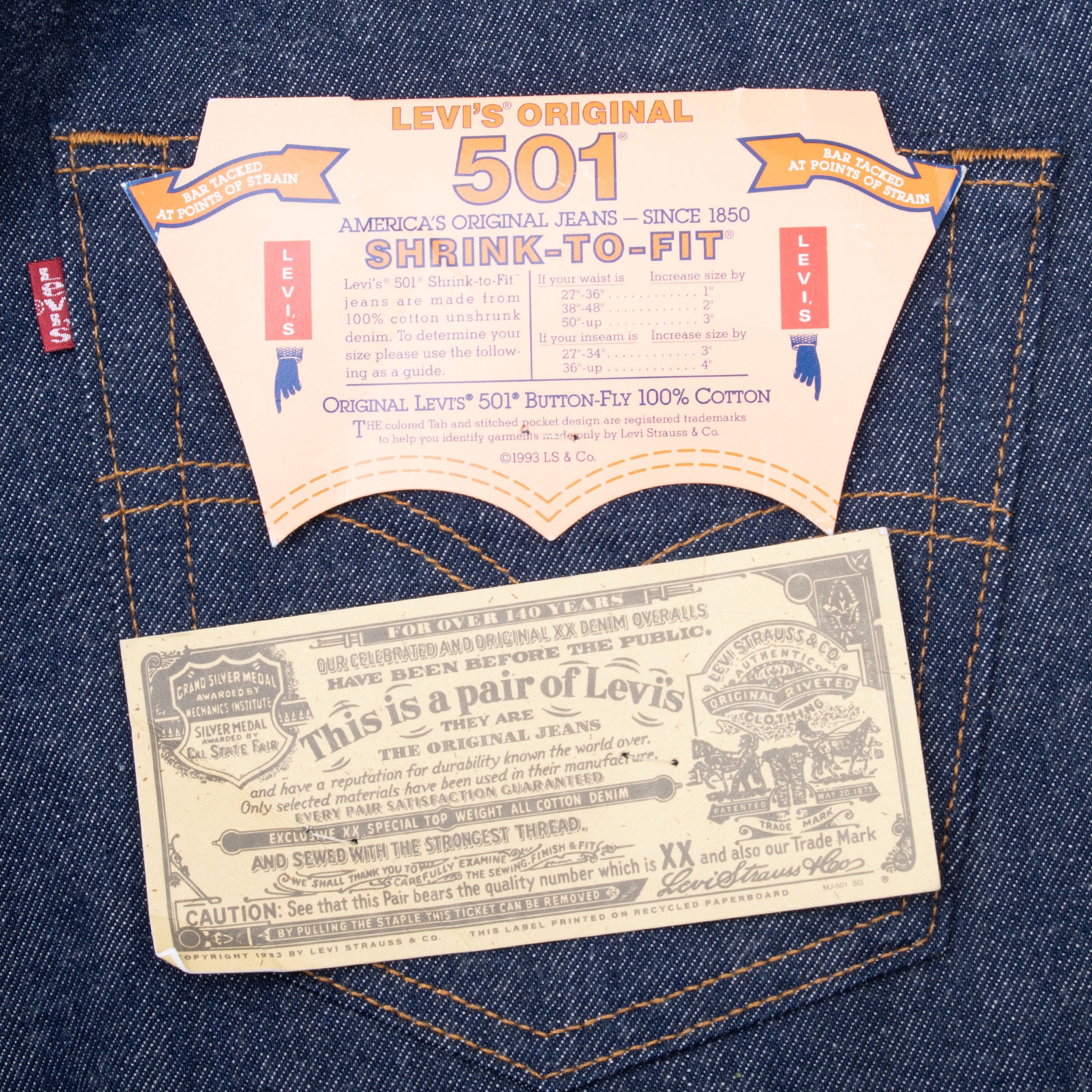 Beautiful Vintage Levis 501 Shrink to Fit Indigo Dark Wash Jeans 1980S Size 34X32 Made In Usa Deadstock With Tags
Size on Tag 34X32
Actual Size 34X32
Back Button #544