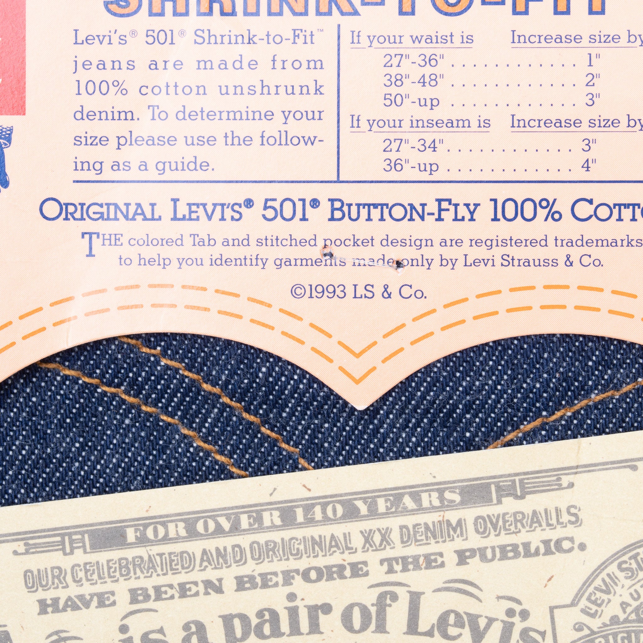 Beautiful Vintage Levis 501 Shrink to Fit Indigo Dark Wash Jeans 1980S Size 34X32 Made In Usa Deadstock With Tags
Size on Tag 34X32
Actual Size 34X32
Back Button #544