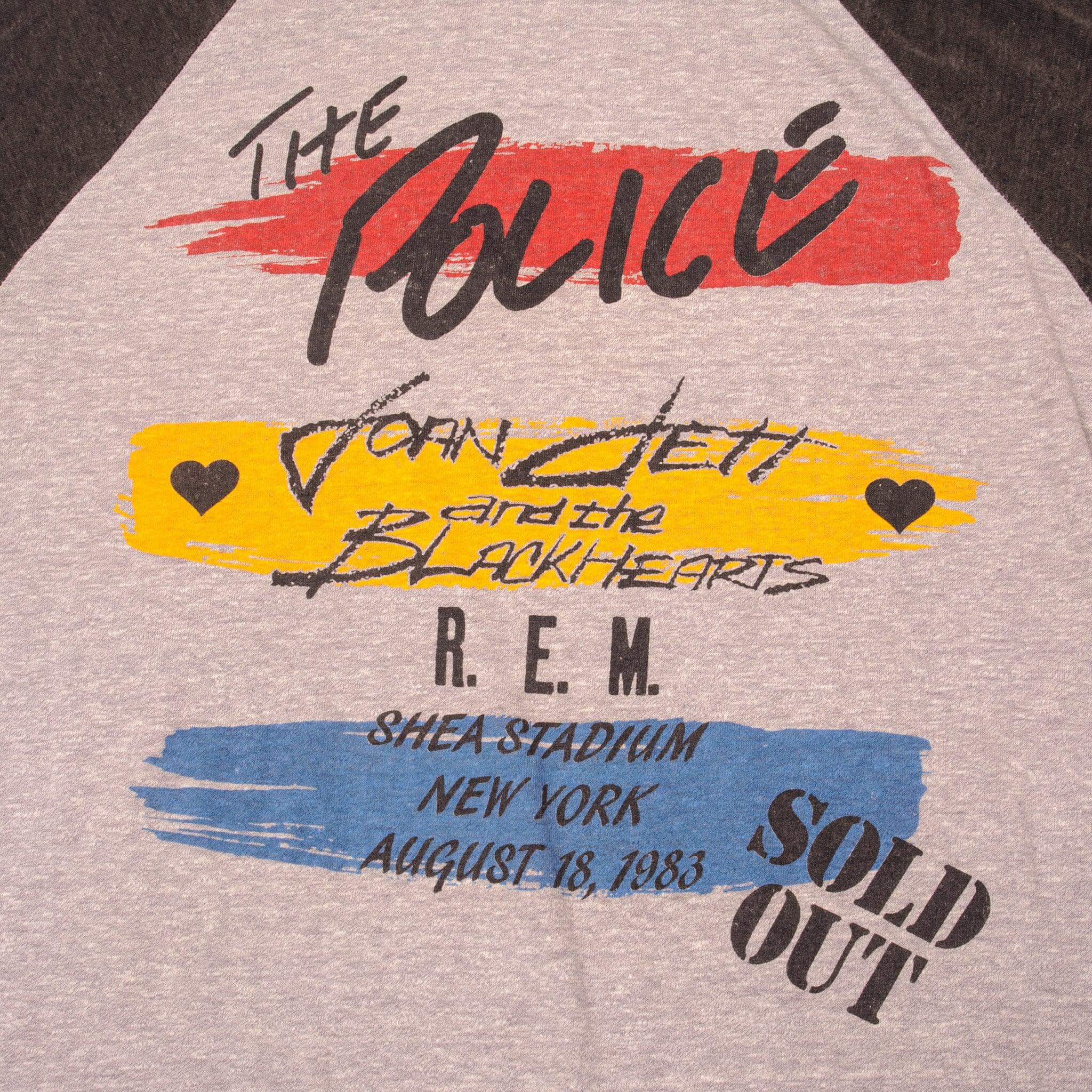 VINTAGE THE POLICE RAGLAN TEE SHIRT 1983 SIZE SMALL