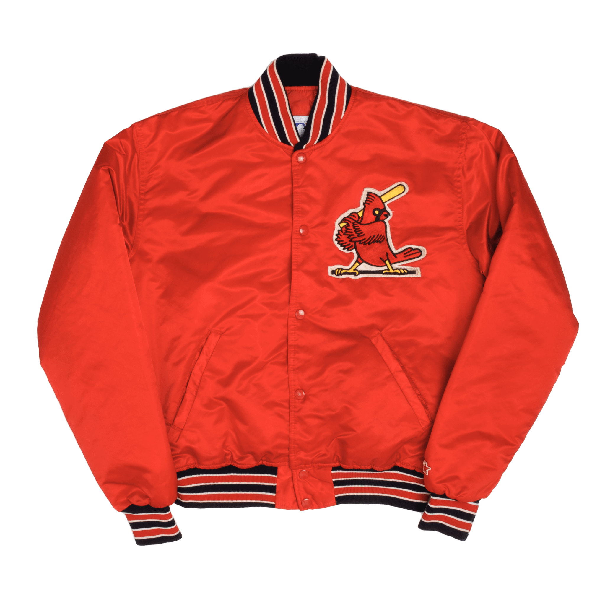 VINTAGE STARTER MLB ST LOUIS CARDINALS SATEEN JACKET 1990S LARGE MADE USA