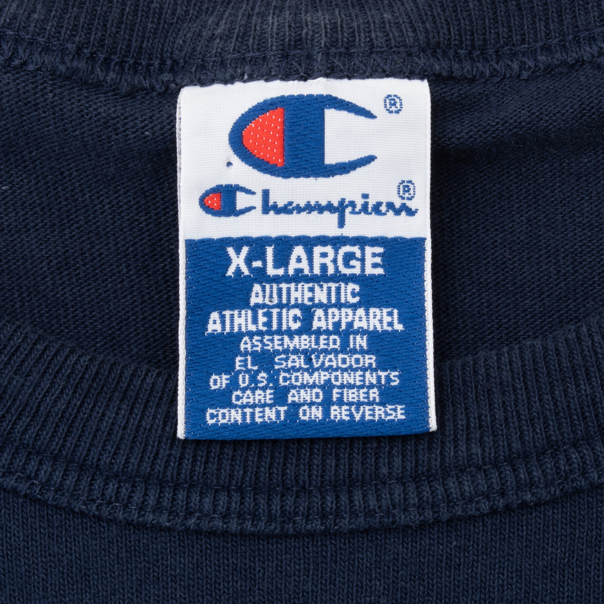 Champion X-Large neck tag on navy Atlanta Olympics tee