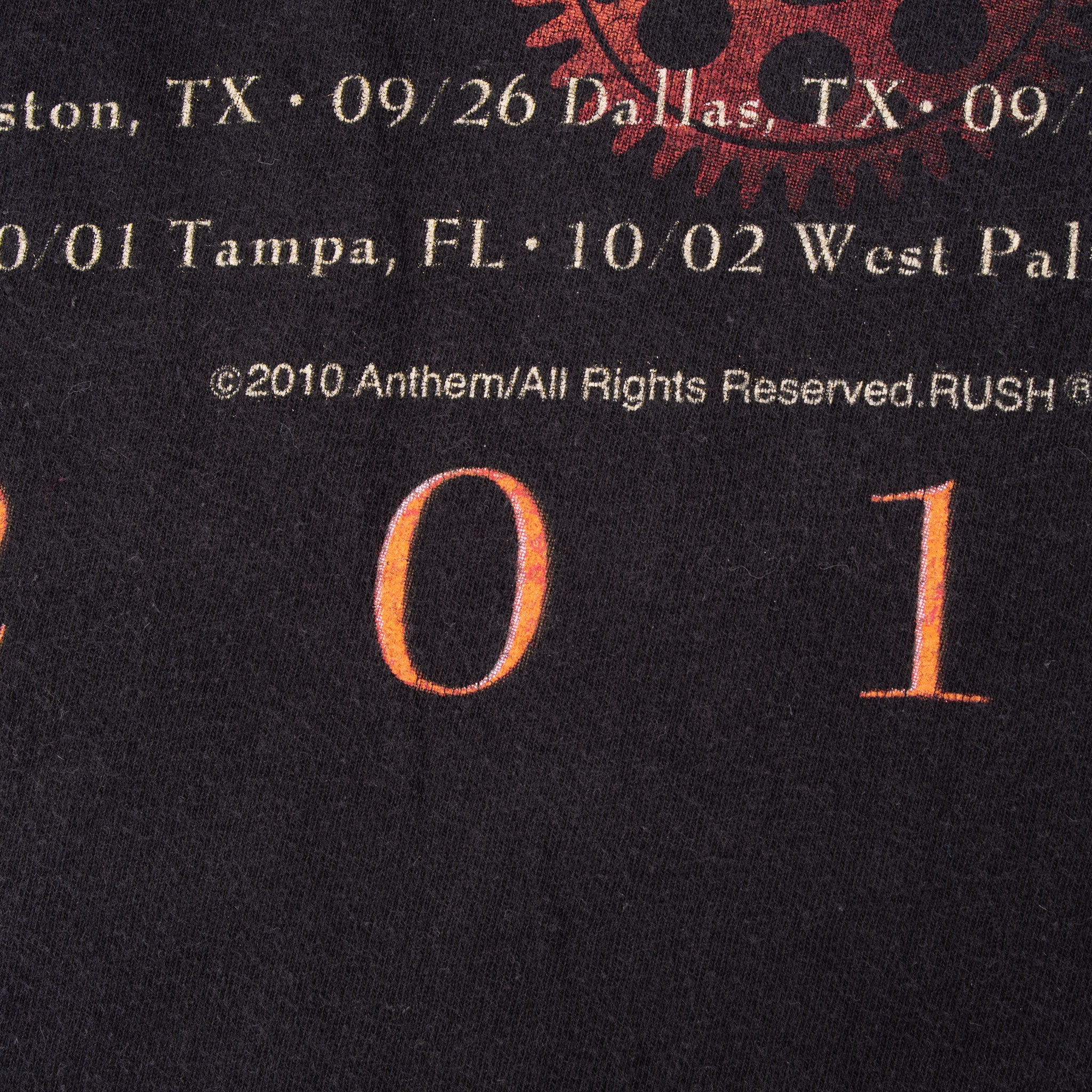 Vintage Rush Time Machine Tour 2010 Tee Shirt Size Small