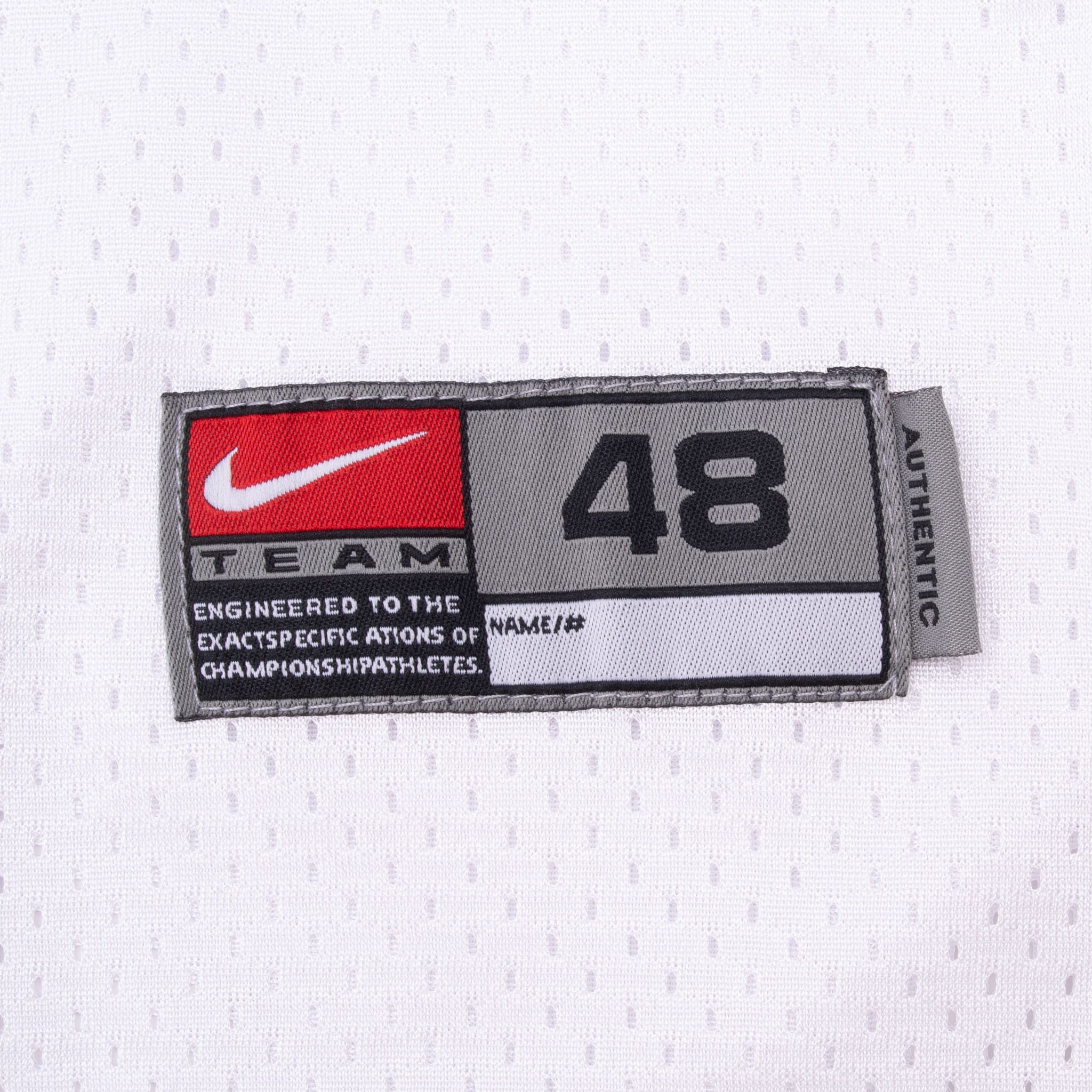 Nike Team size 48 jock tag near the jersey hem
