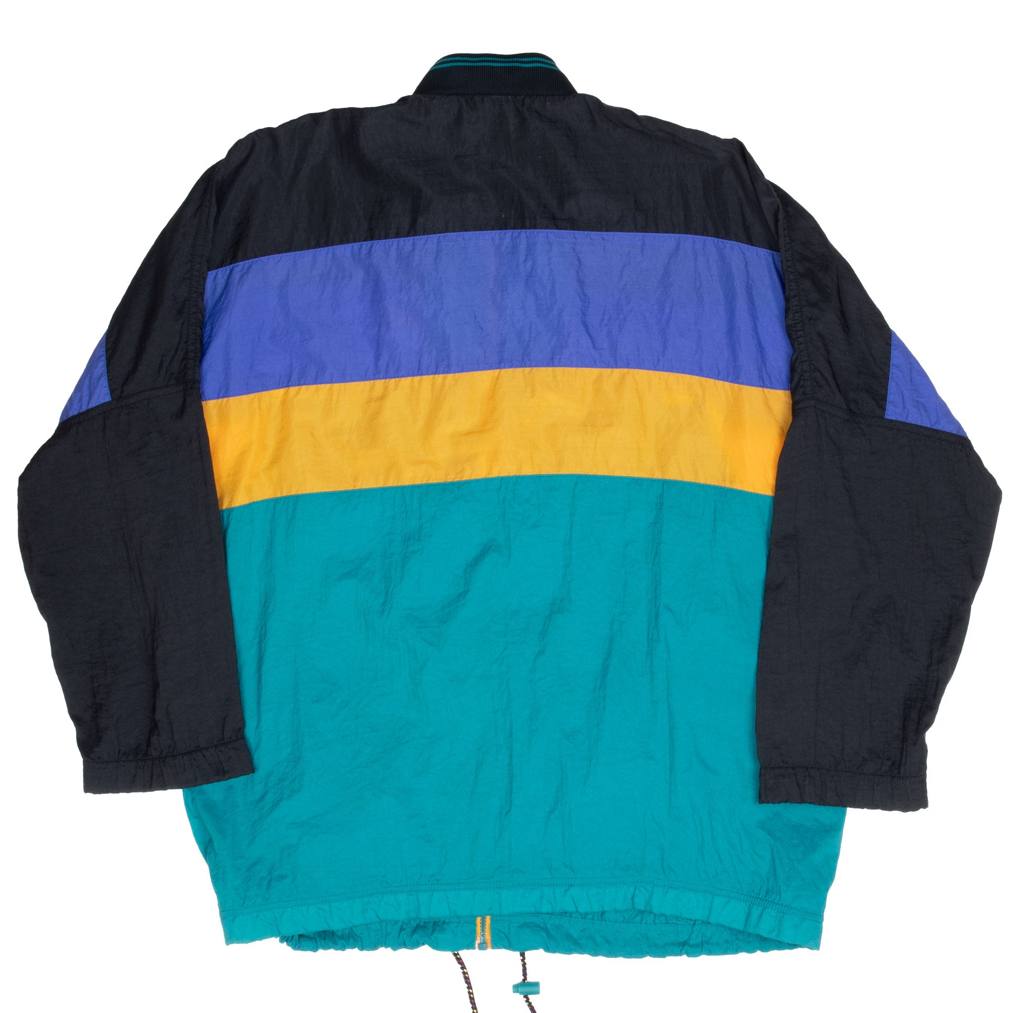 Vintage Nike Teal Black Yellow Bomber Windbreaker Jacket 1990S Size Xlb