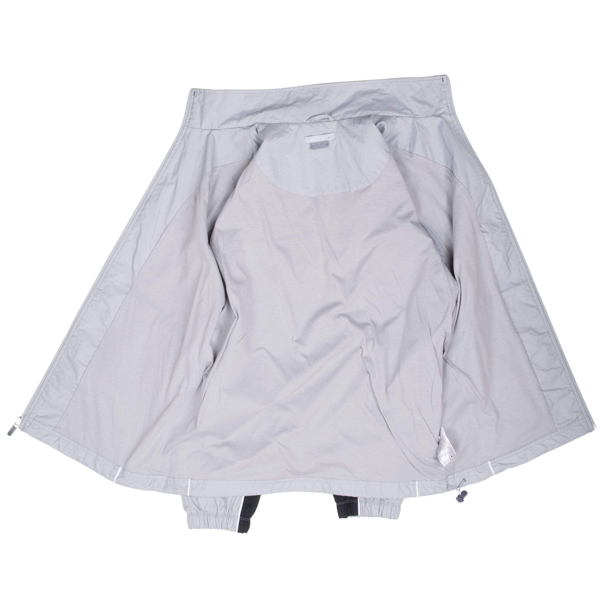 Vintage Nike Classic Swoosh Grey And Black Windbreaker Jacket 2000S Size Medium