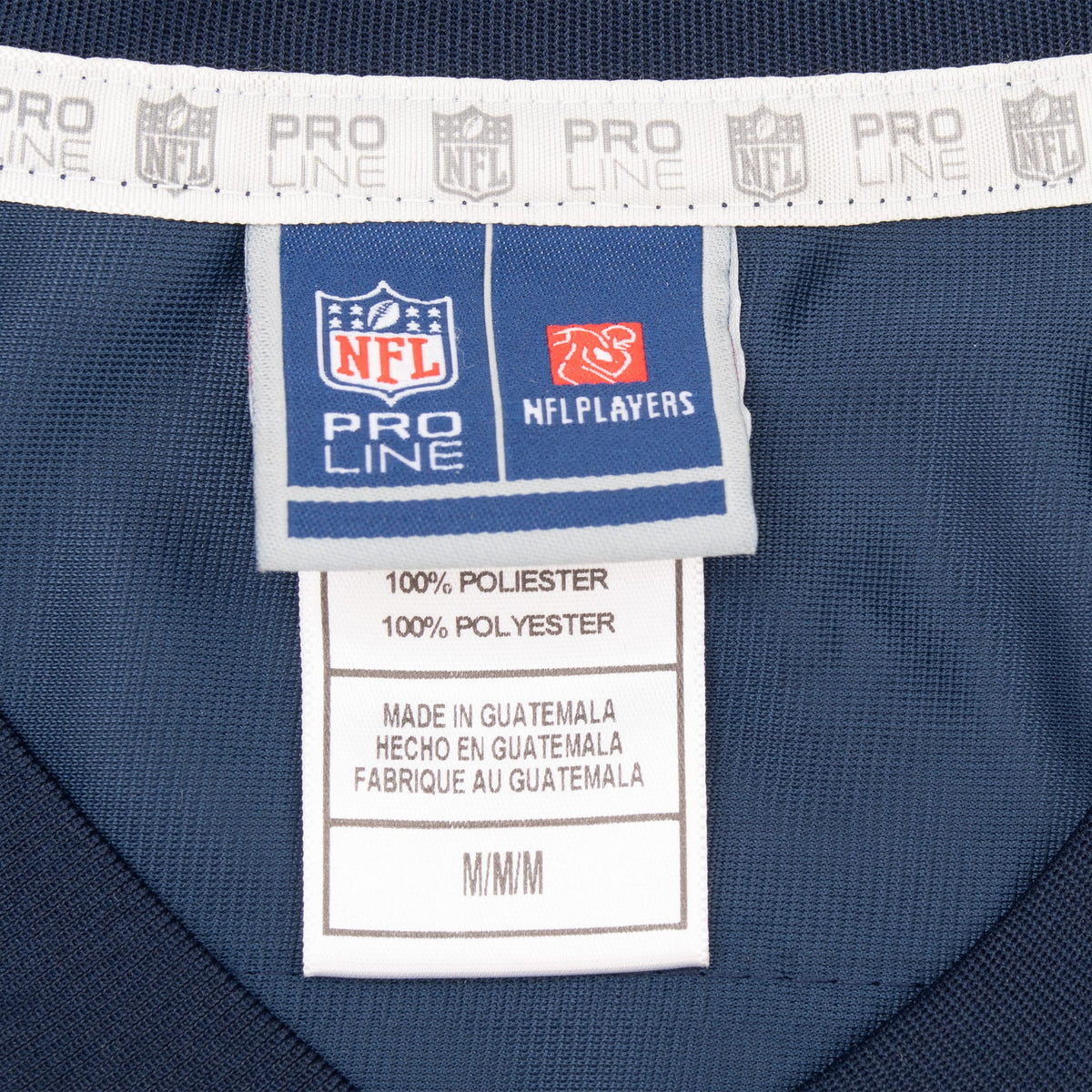 NFL Pro Line neck label on Seattle Seahawks jersey, size medium