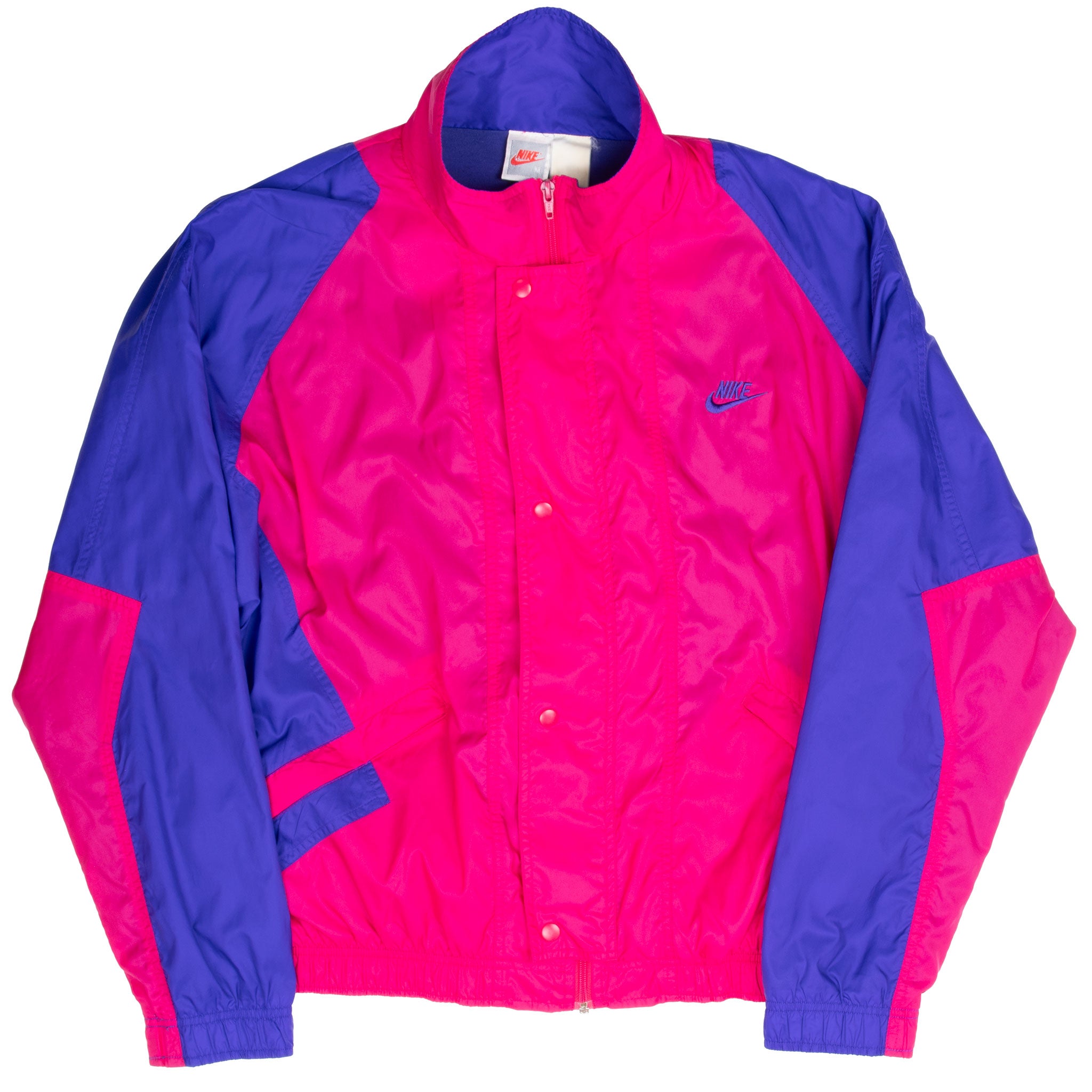 Vintage Nike Swoosh Pink Purple Windbreaker Jacket Late 1980S Size Medium