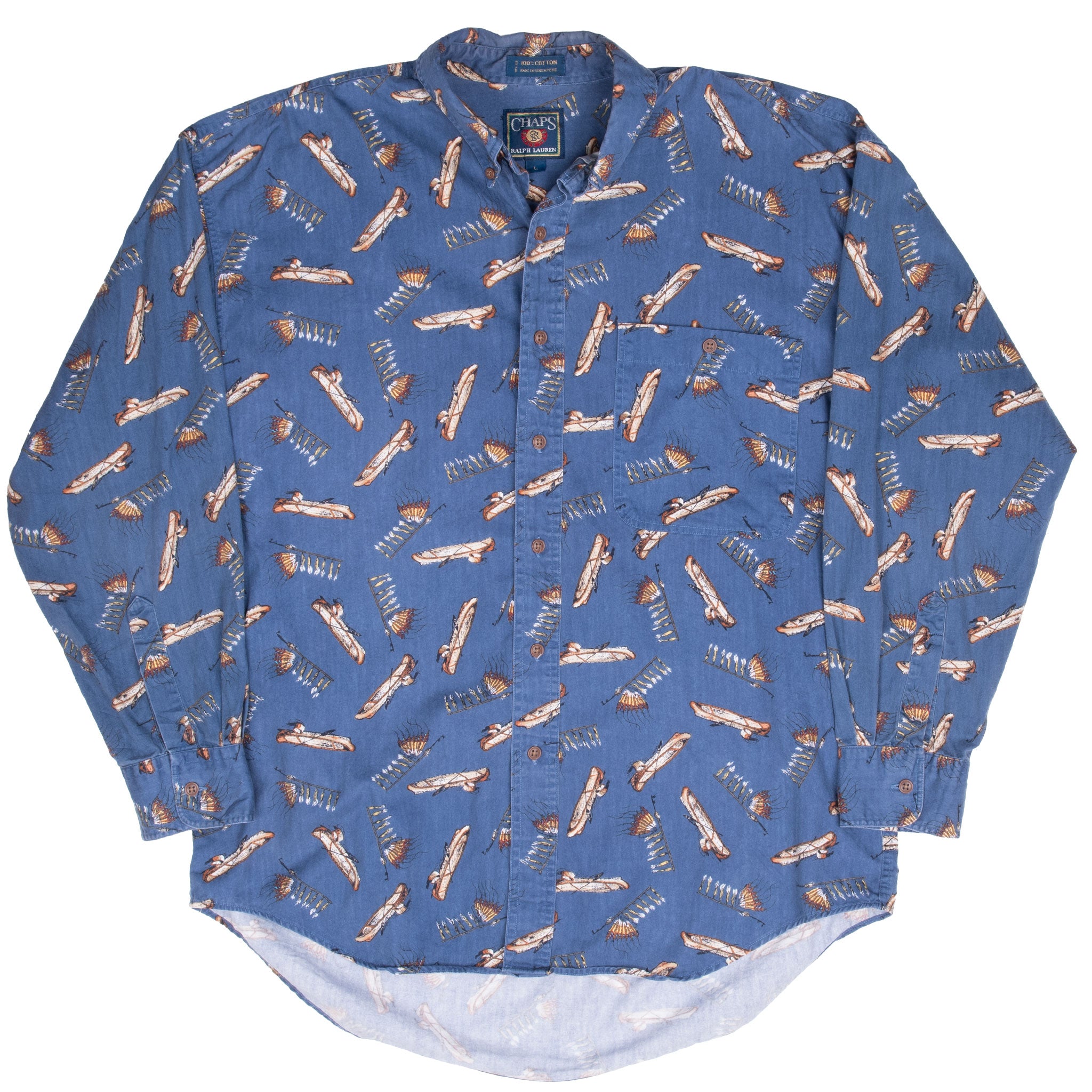 Vintage Chaps Ralph Lauren Indian Pattern Pocket shirt 1990S Size Large