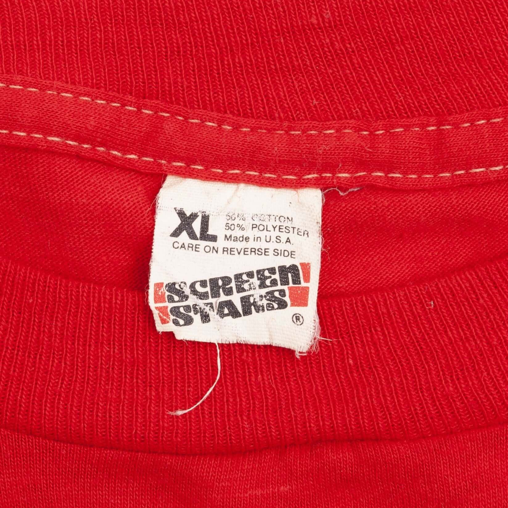 Vintage Louisville Cardinals Basketball Tee Shirt 1986 Size Large Made In USA With Single Stitch Sleeves.