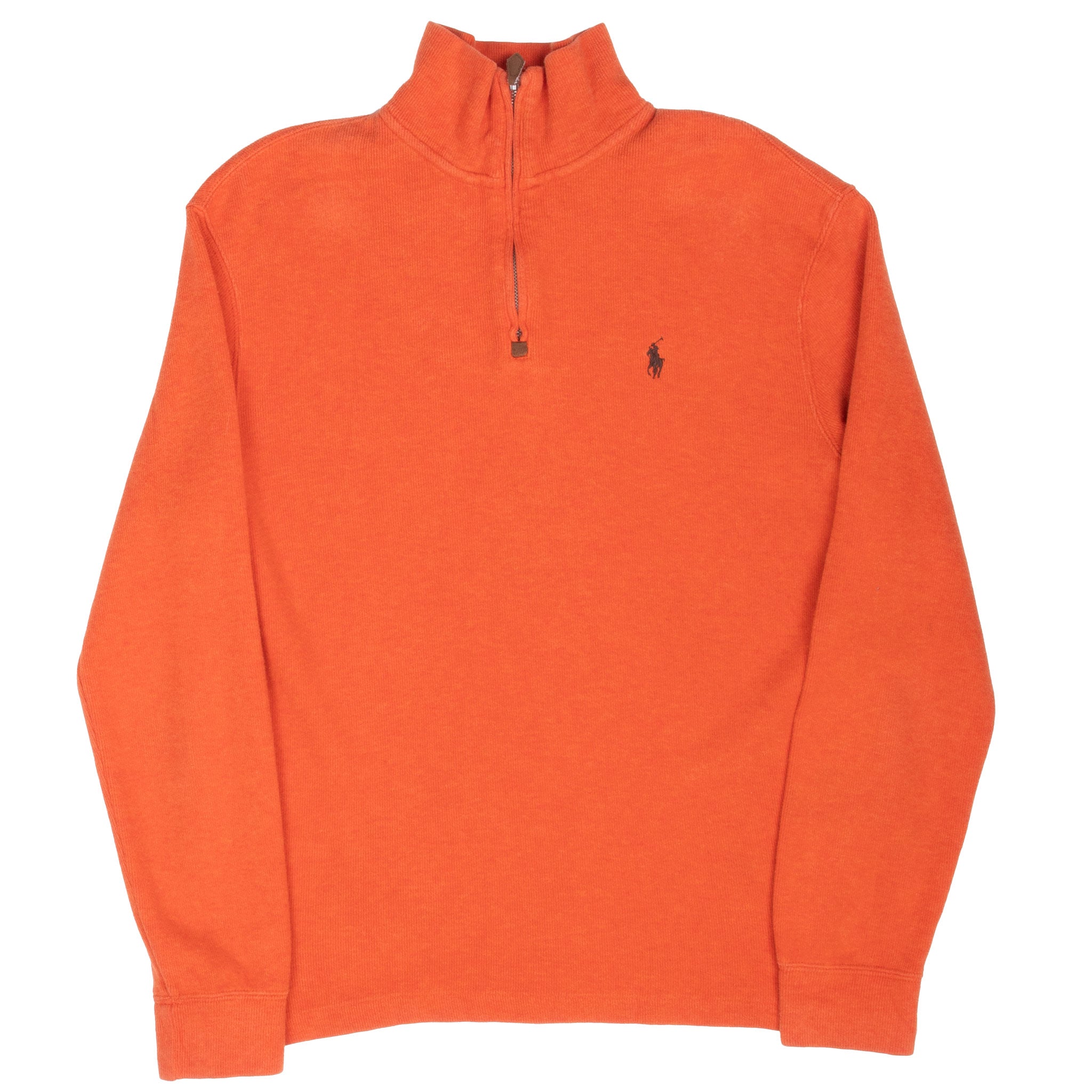Vintage Polo Ralph Lauren Orange Quarter 1/4 Zip Sweater Size Small
