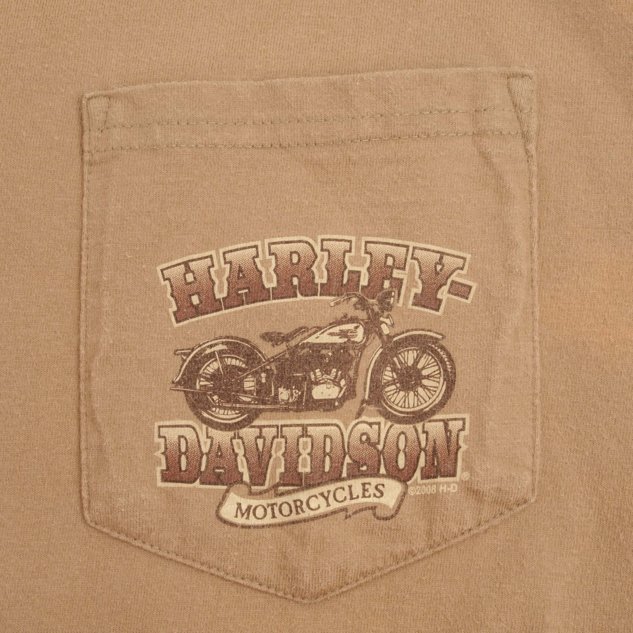 Vintage Harley Davidson Mid Ohio Springfield Ohio Pocket 2008 Tee Shirt Size Xl Made In Usa