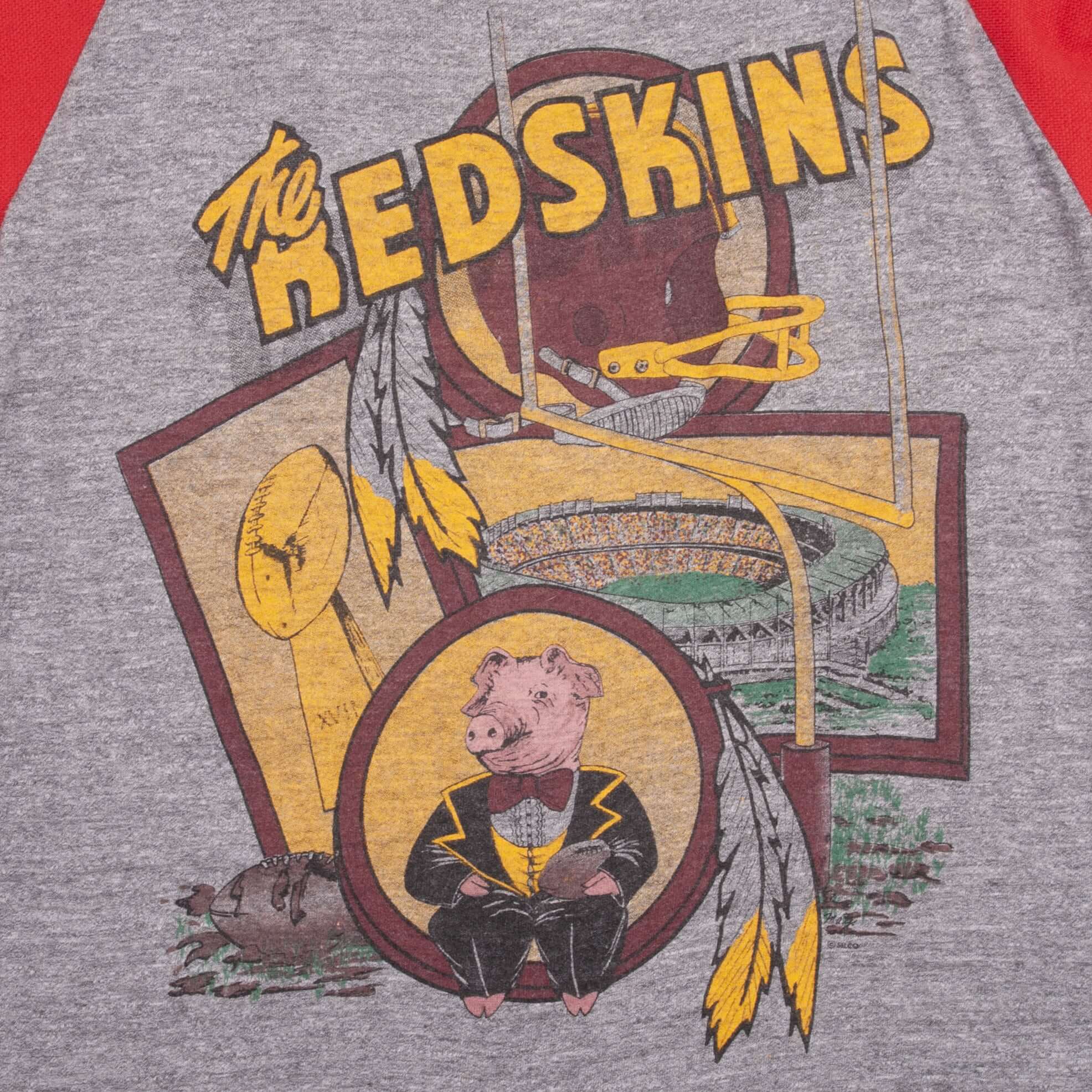 Vintage NFL Washington Redskins Super Bowl XVII 1983 Raglan Tee Shirt Size XS Made In USA With Single Stitch Sleeves