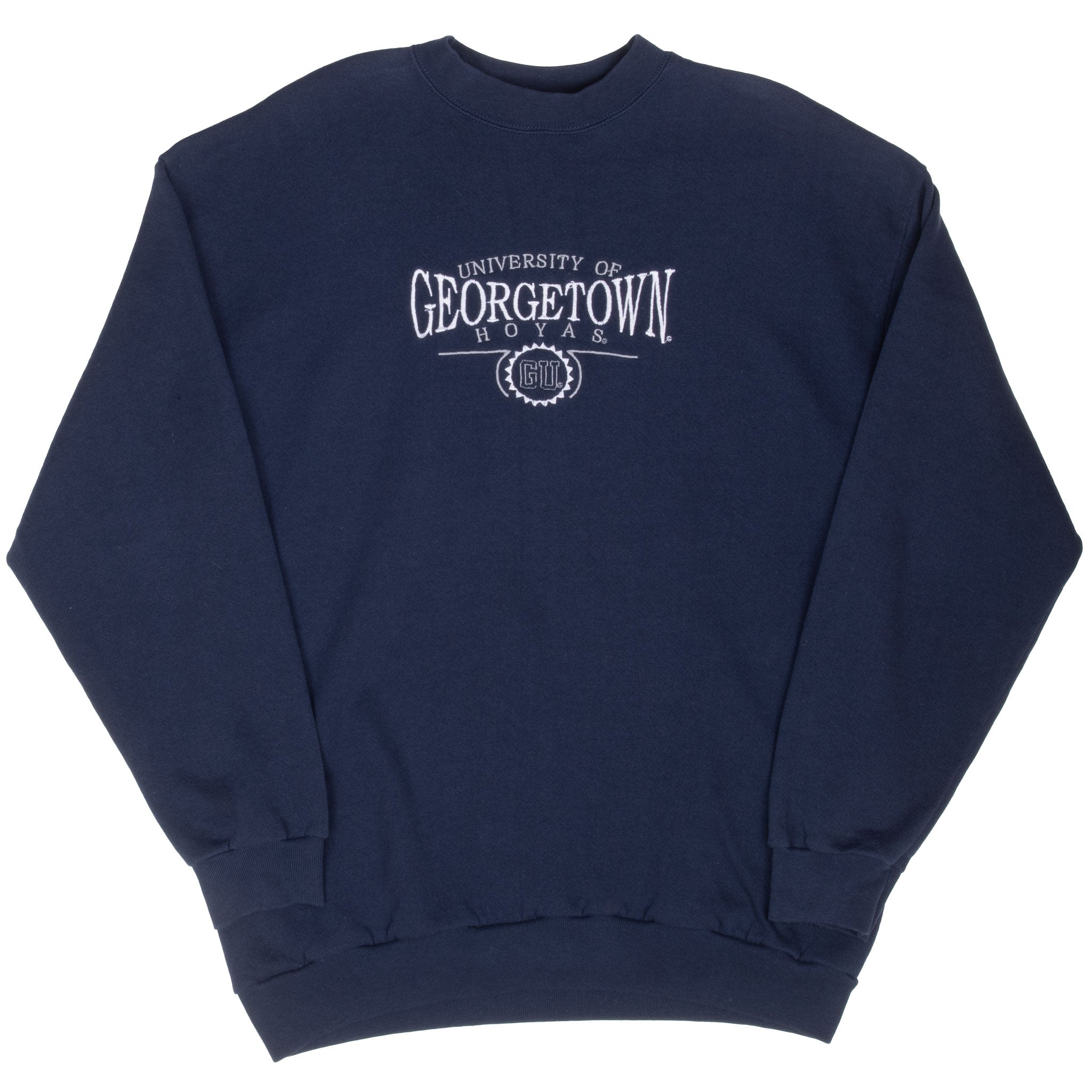 Vintage Georgetown Hoyas Embroidered Sweatshirt 1990S Size Large Made In Usa