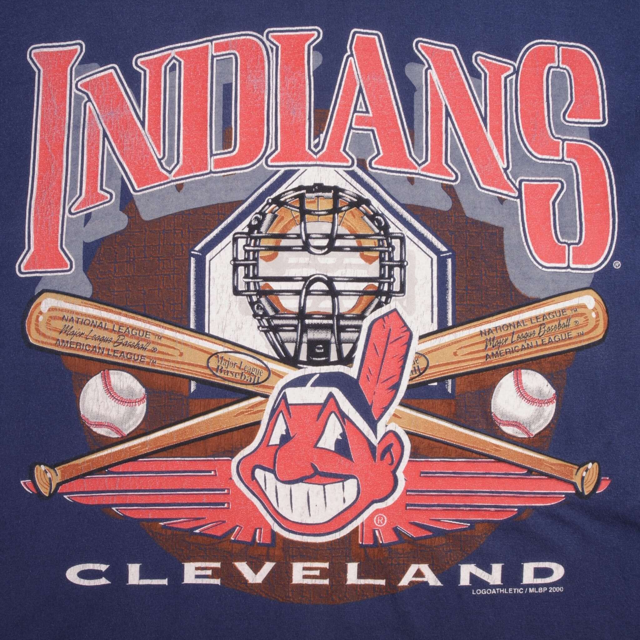 Vintage MLB Cleveland Indians 2000 Logo Athletic Tee Shirt Size Large