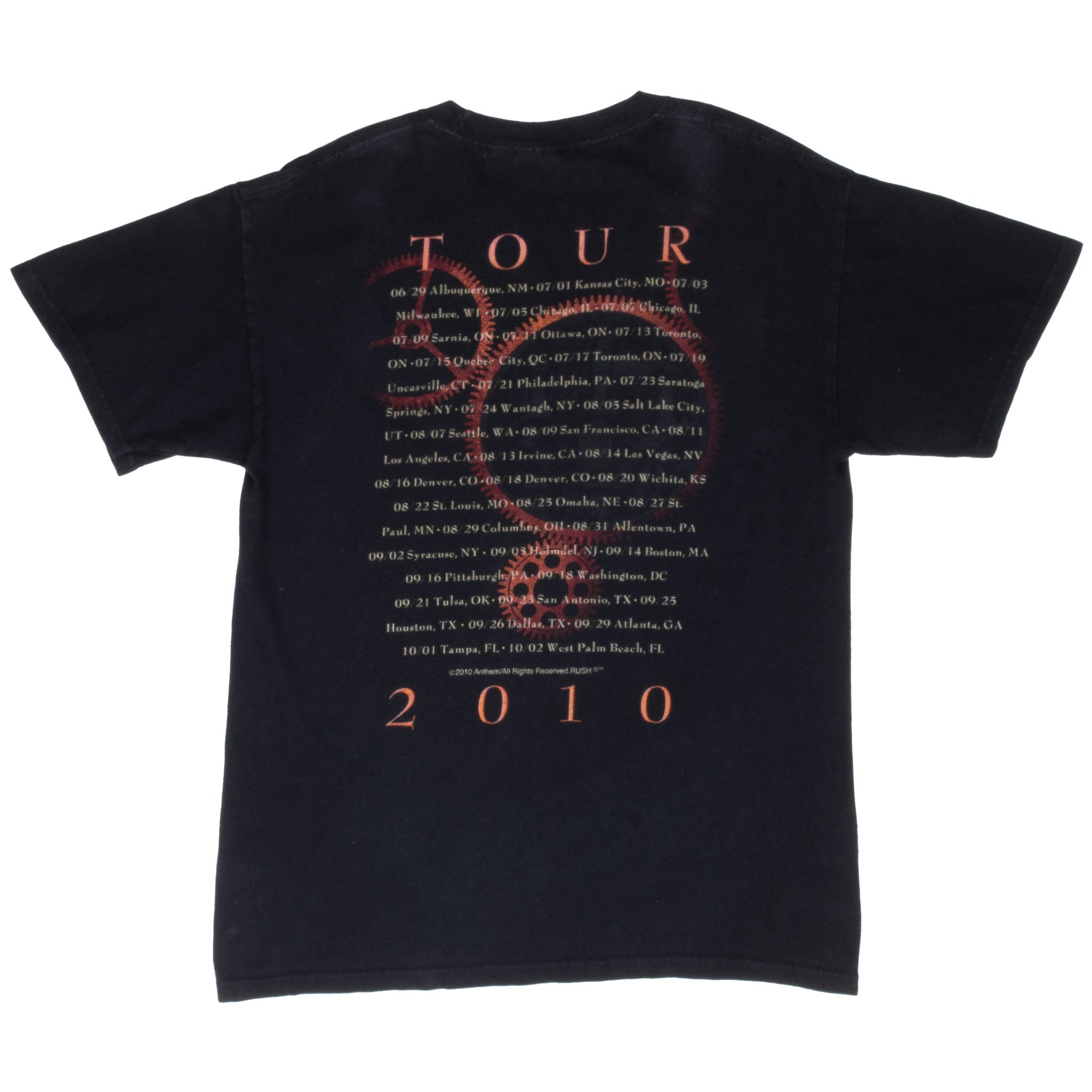Vintage Rush Time Machine Tour 2010 Tee Shirt Size Small