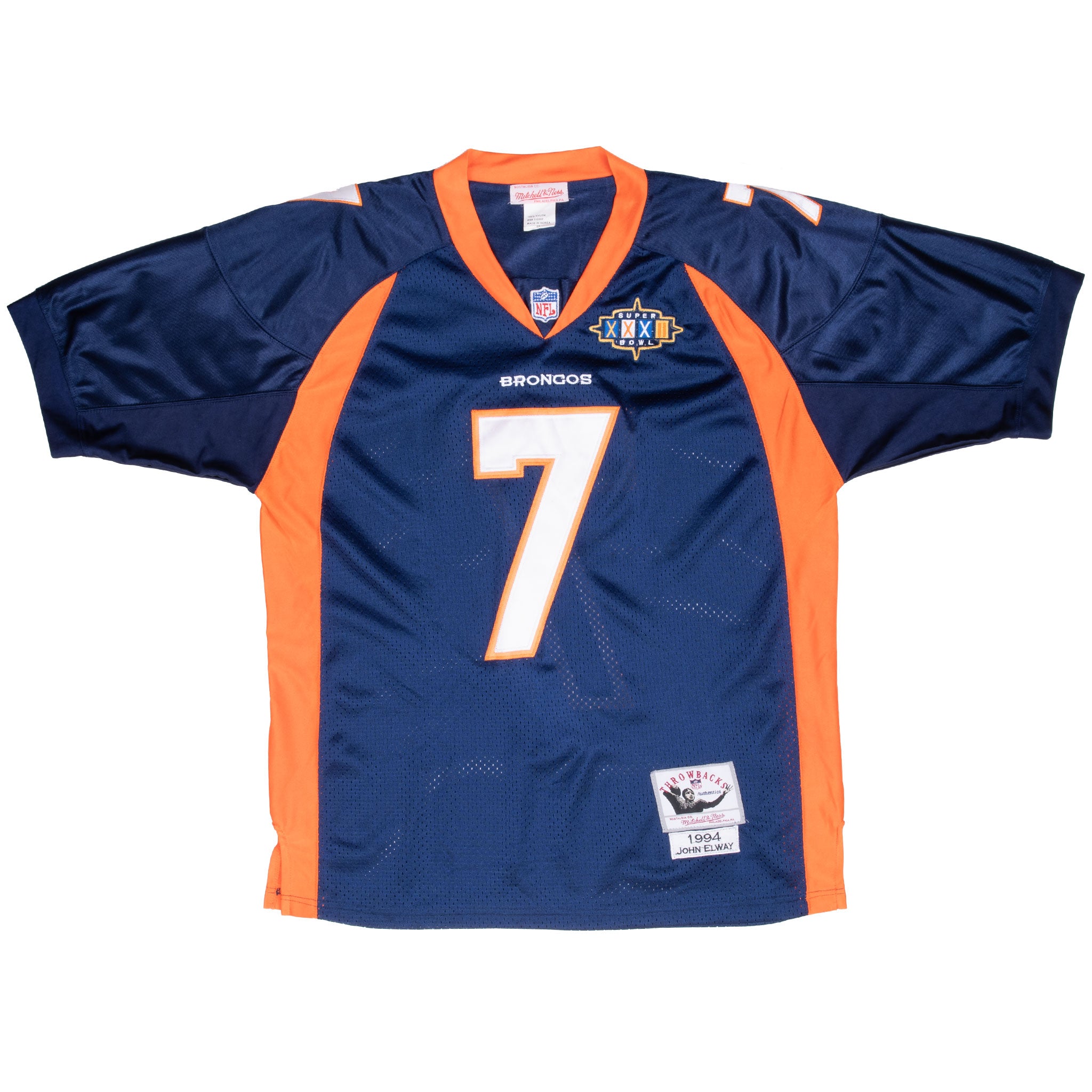 Vintage Nfl Denver Broncos Elway #7 Super Bowl XXXII Mitchell&Ness Jersey 1994 Size 48