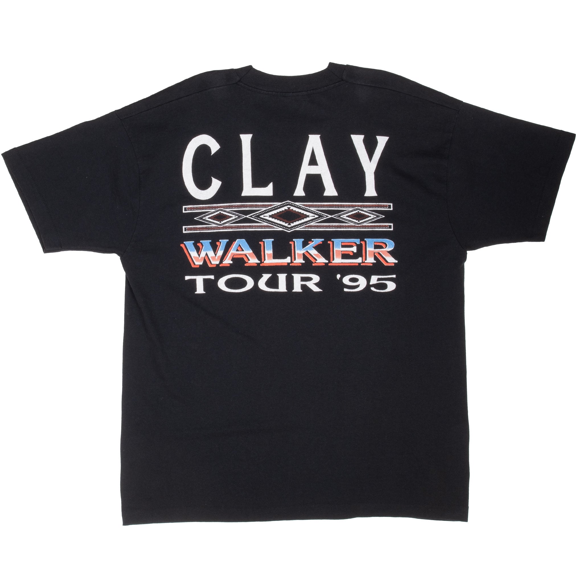 Vintage Clay Walker Tour 1995 Tee Shirt Size XL Made In Usa With Single Stitch Sleeves