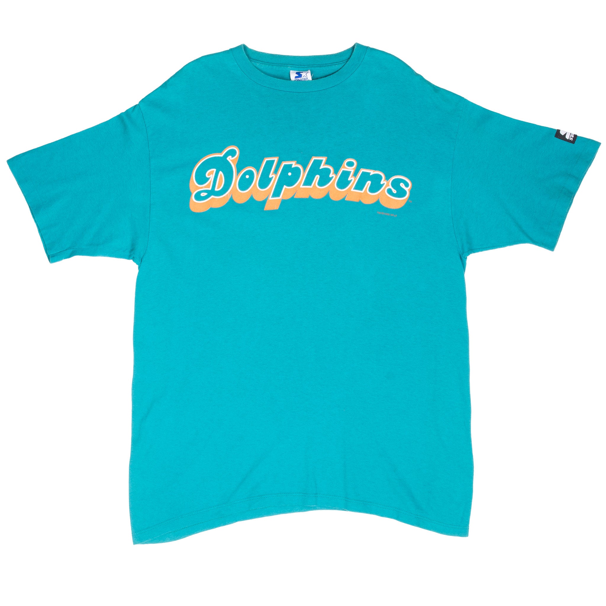 Vintage NFL Miami Dolphins Marino #13 1995 Starter Tee Shirt Size Large Made In Usa With Single Stitch Sleeves