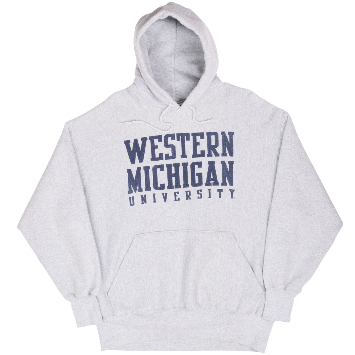 Gray Western Michigan University pullover hoodie shown from the front