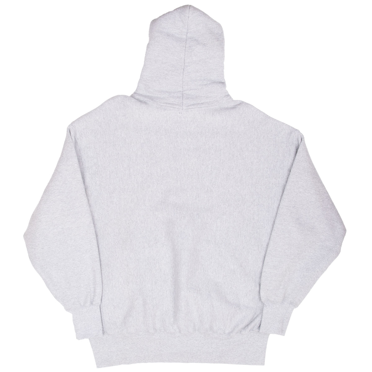 Back of gray Western Michigan University hoodie with plain design