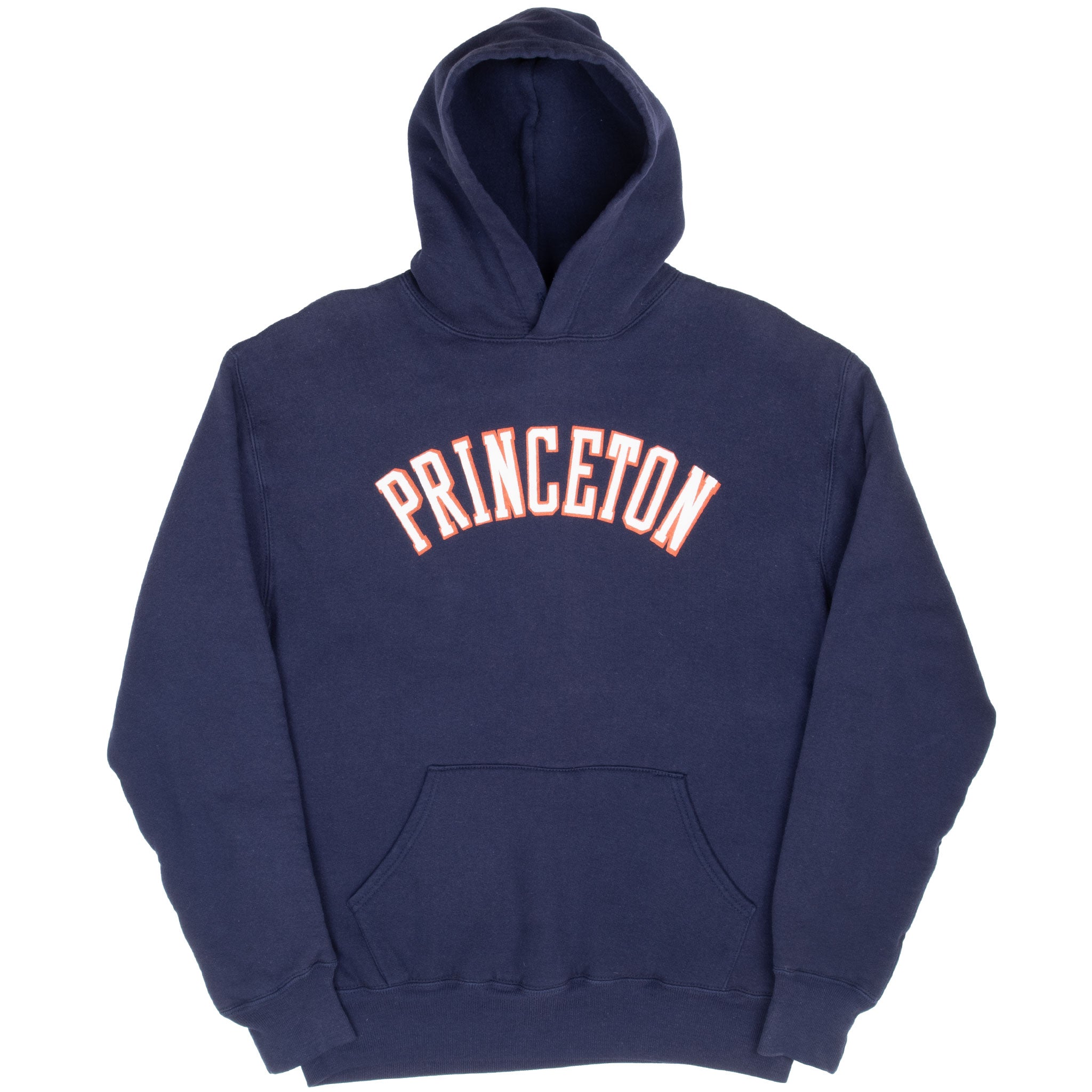 Navy Princeton University pullover hoodie front with kangaroo pocket