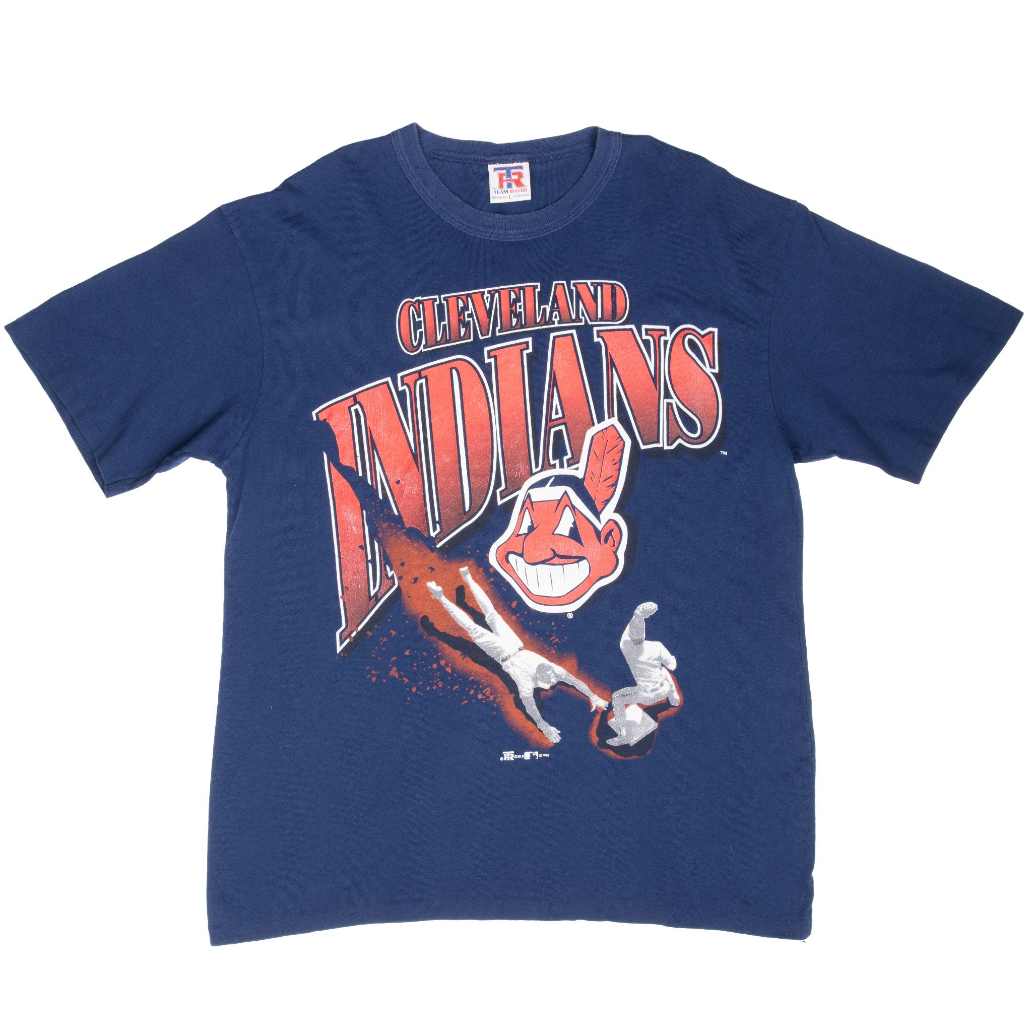 VINTAGE MLB CLEVELAND INDIANS 1995 TEE SHIRT LARGE MADE IN USA