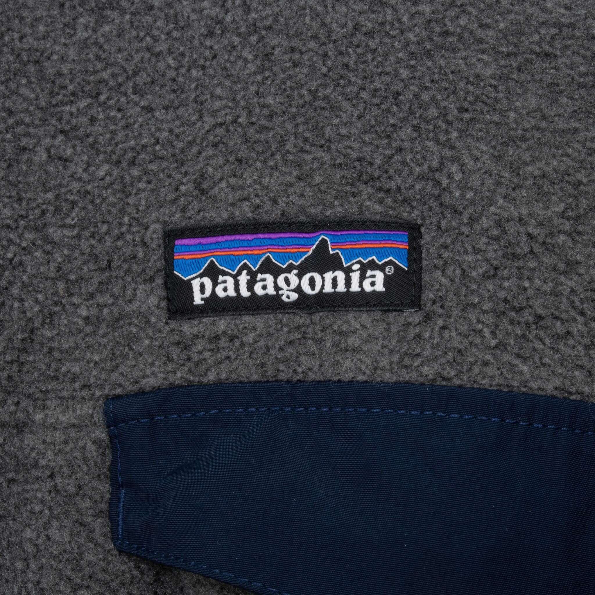 Vintage Patagonia Harvard Dark Grey Snap T Pullover Fleece Jacket 1990S Size 2XL