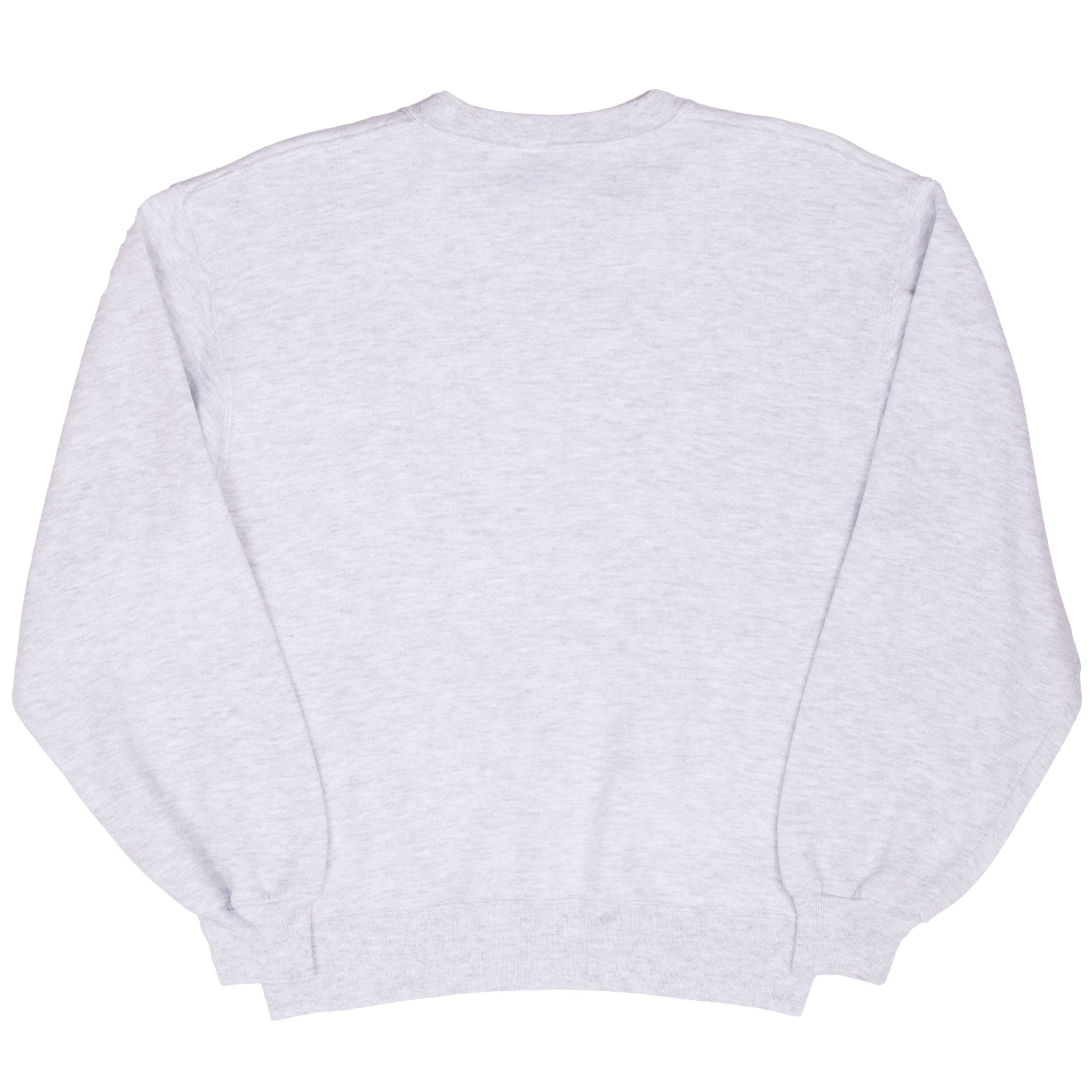 Back of plain gray Miami University crewneck sweatshirt