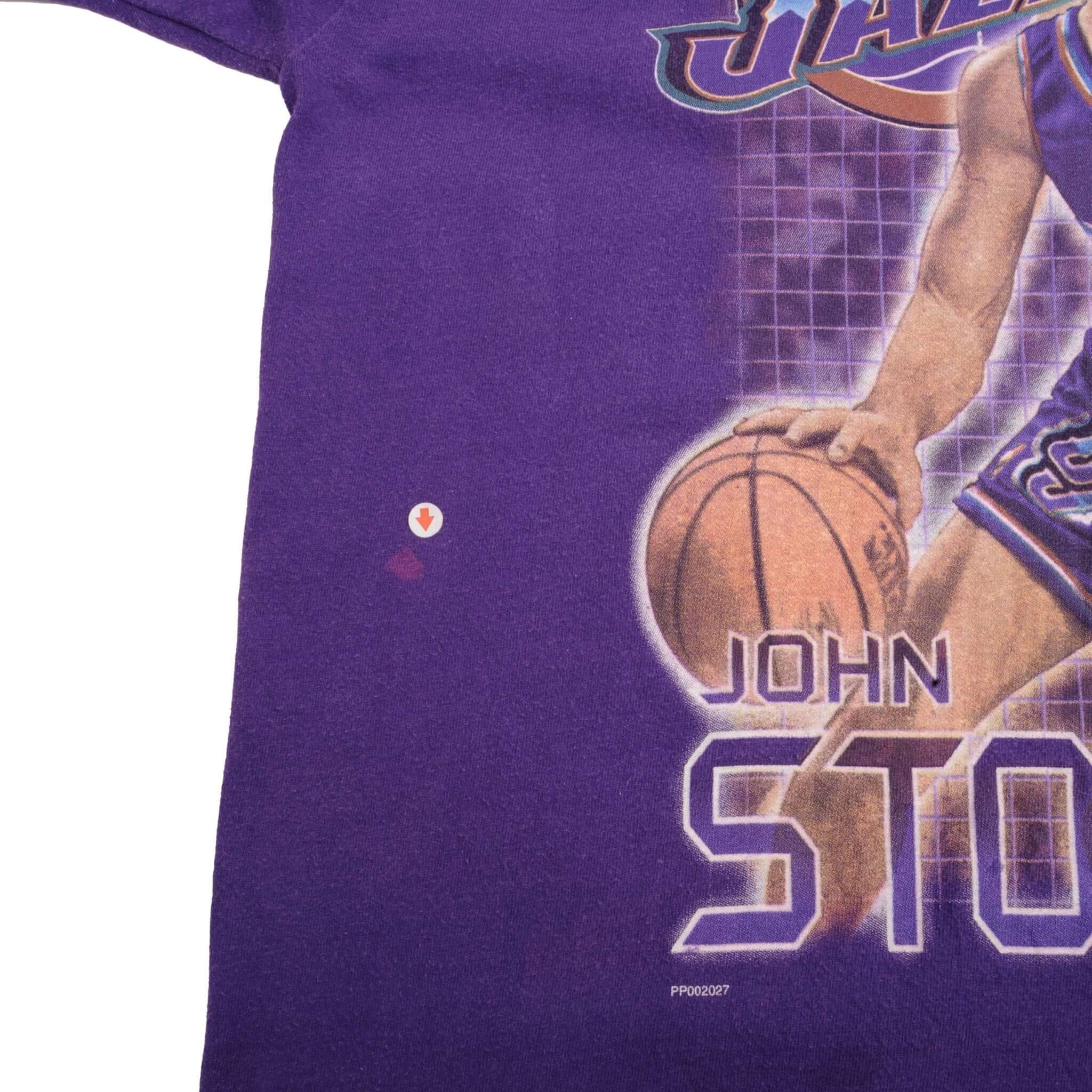 VINTAGE NBA UTAH JAZZ JOHN STOCKTON 1990S TEE SHIRT SIZE LARGE