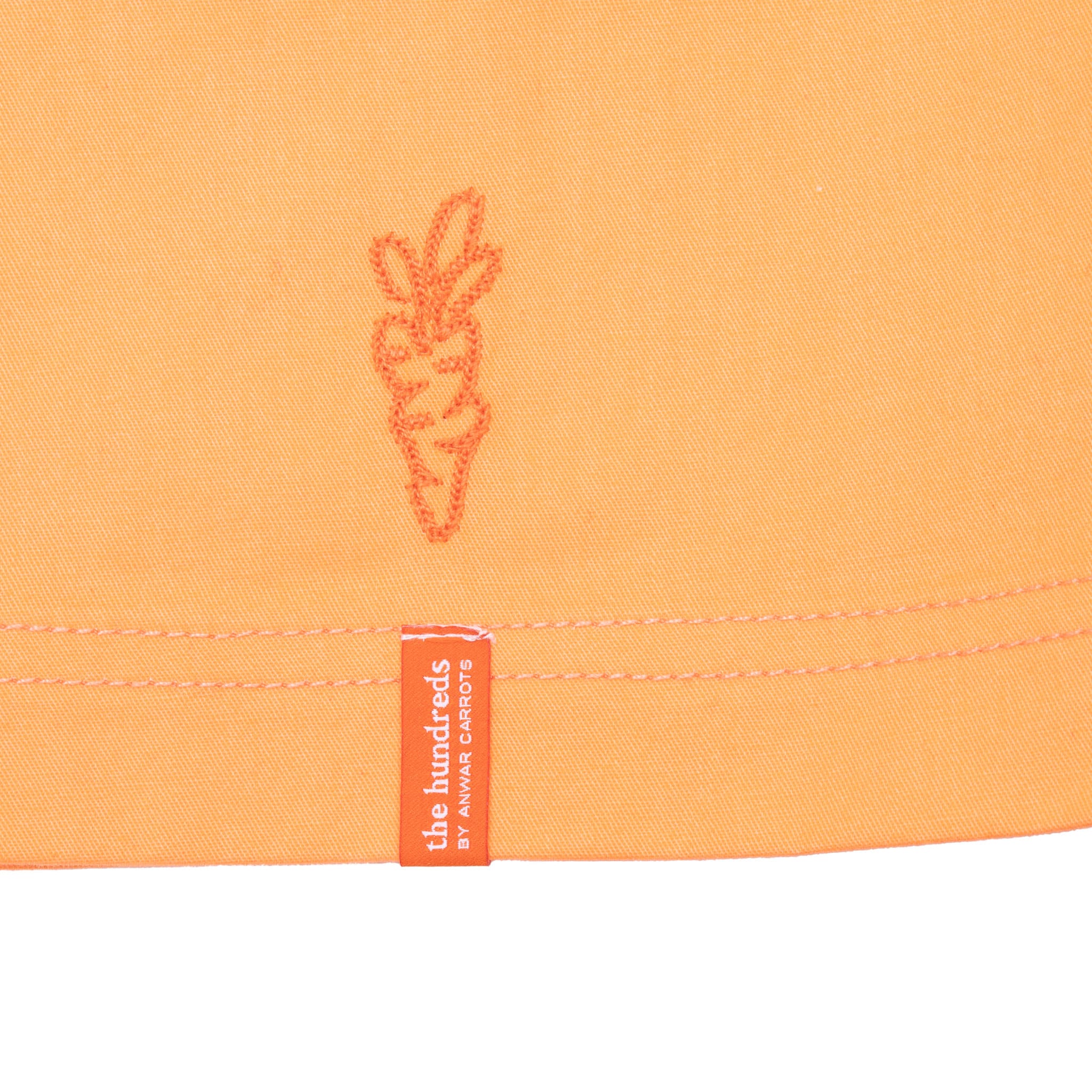 Carrot embroidery and The Hundreds by Anwar Carrots woven tab near lower leg