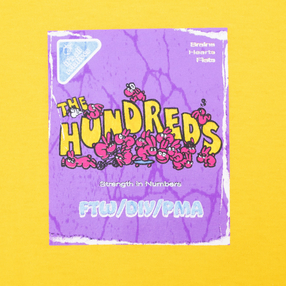 Purple The Hundreds chest graphic with pink cartoon bunnies and Strength in Numbers text