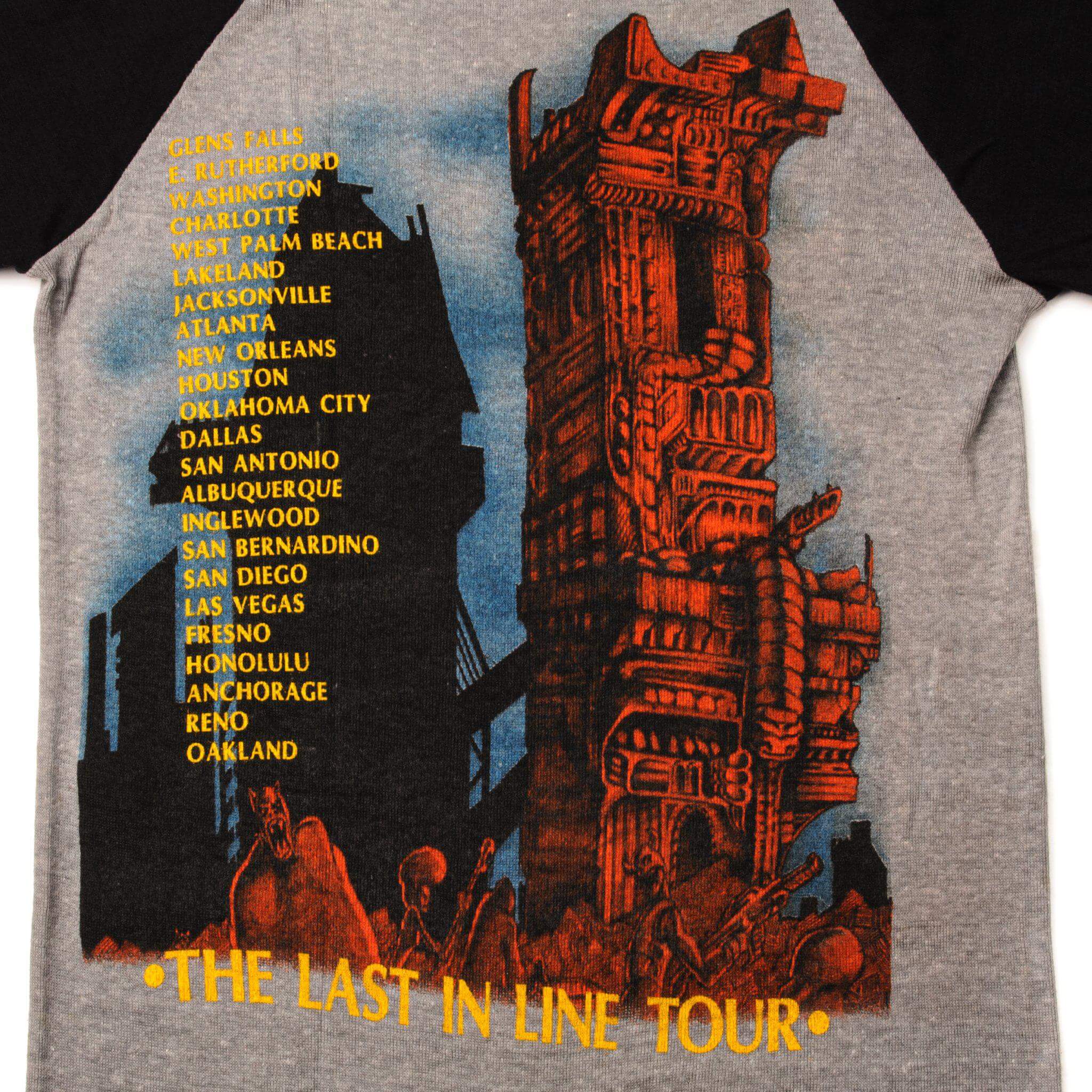 VINTAGE DIO THE LAST IN LINE TOUR RAGLAN TEE SHIRT 1984 SIZE XS MADE IN USA