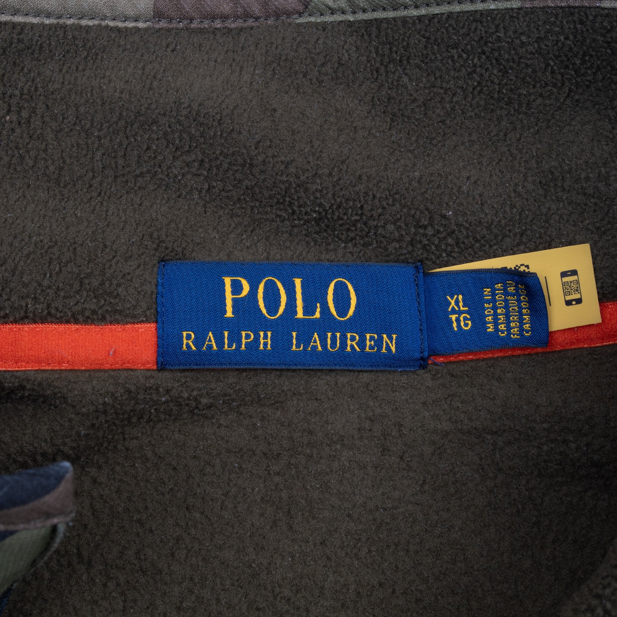 Vintage Ralph Lauren Camo Pullover Fleece Jacket Size XL