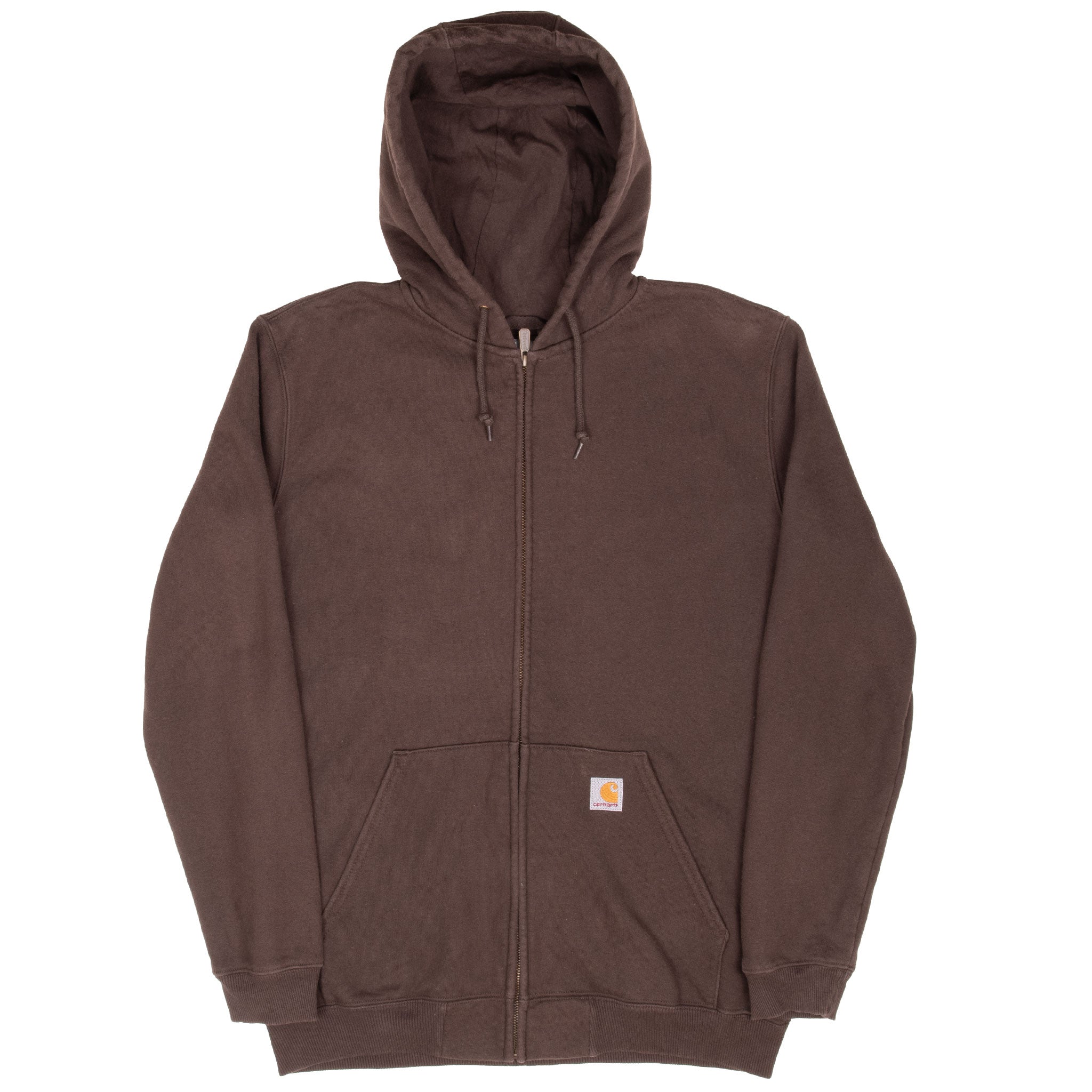 Vintage Carhartt Full Zip Brown Hoodie Sweatshirt 2000S Size Medium